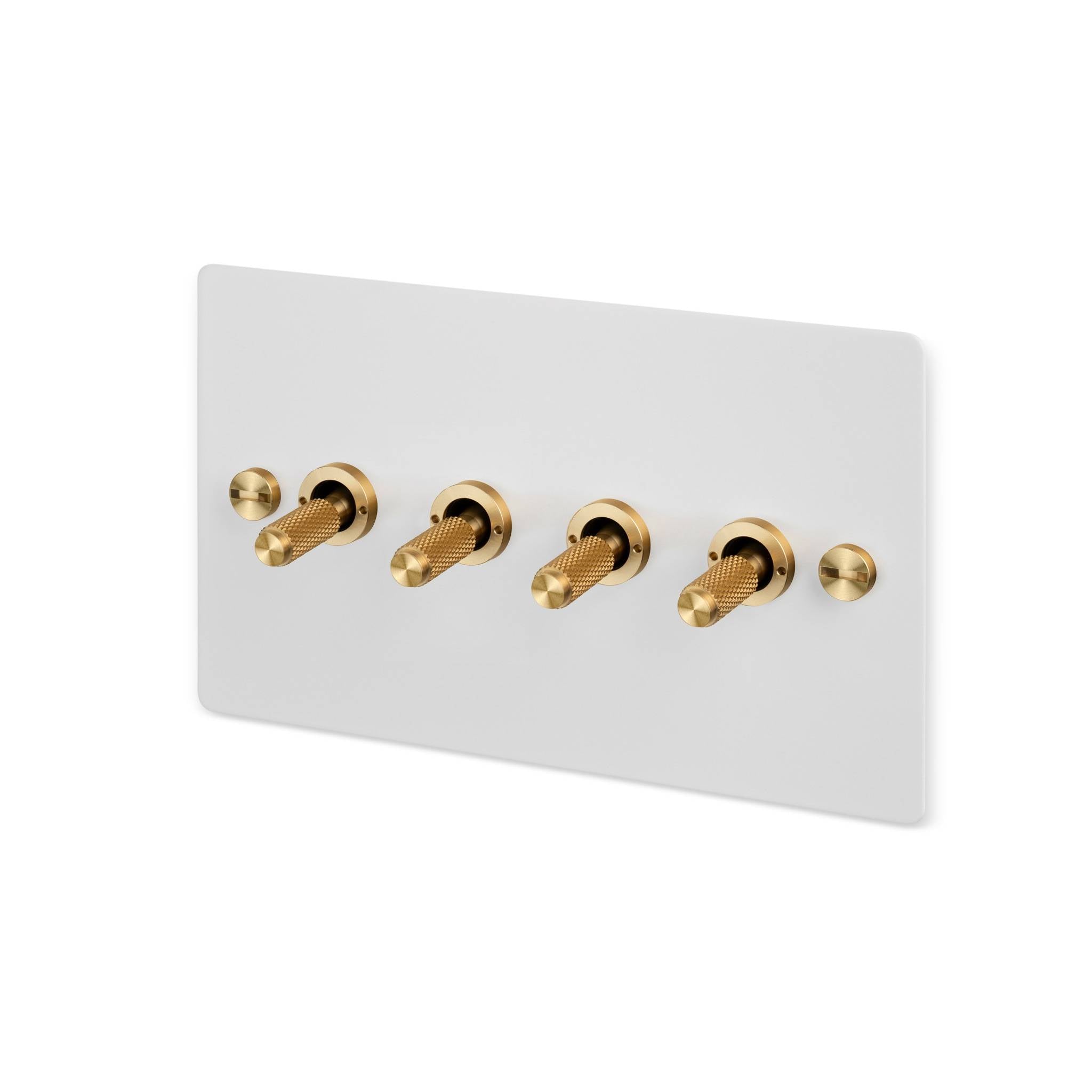Buster + Punch 4G 2-Way Toggle Switch - White Back Plate & Cross Knurl