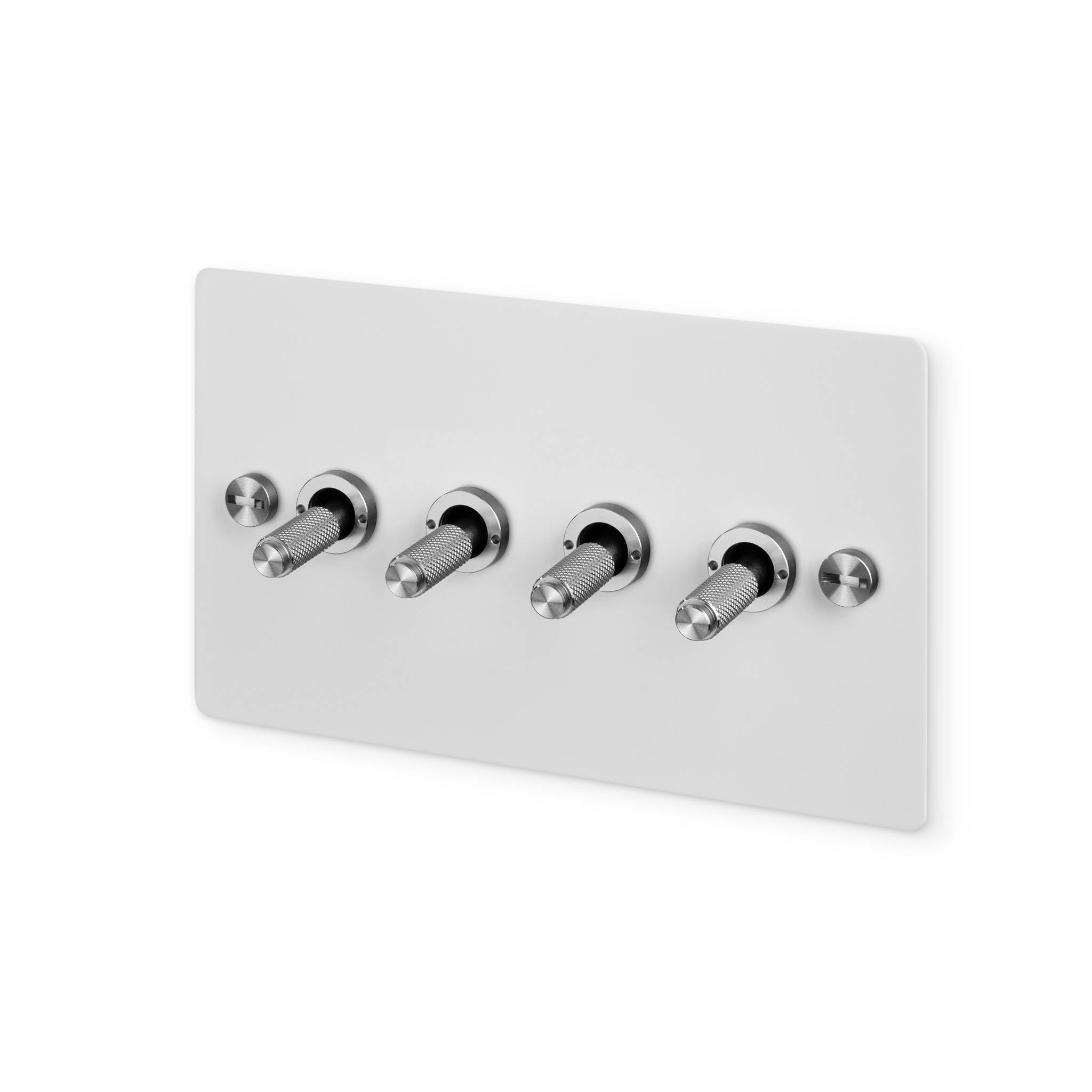 Buster + Punch 4G 2-Way Toggle Switch - White Back Plate & Cross Knurl
