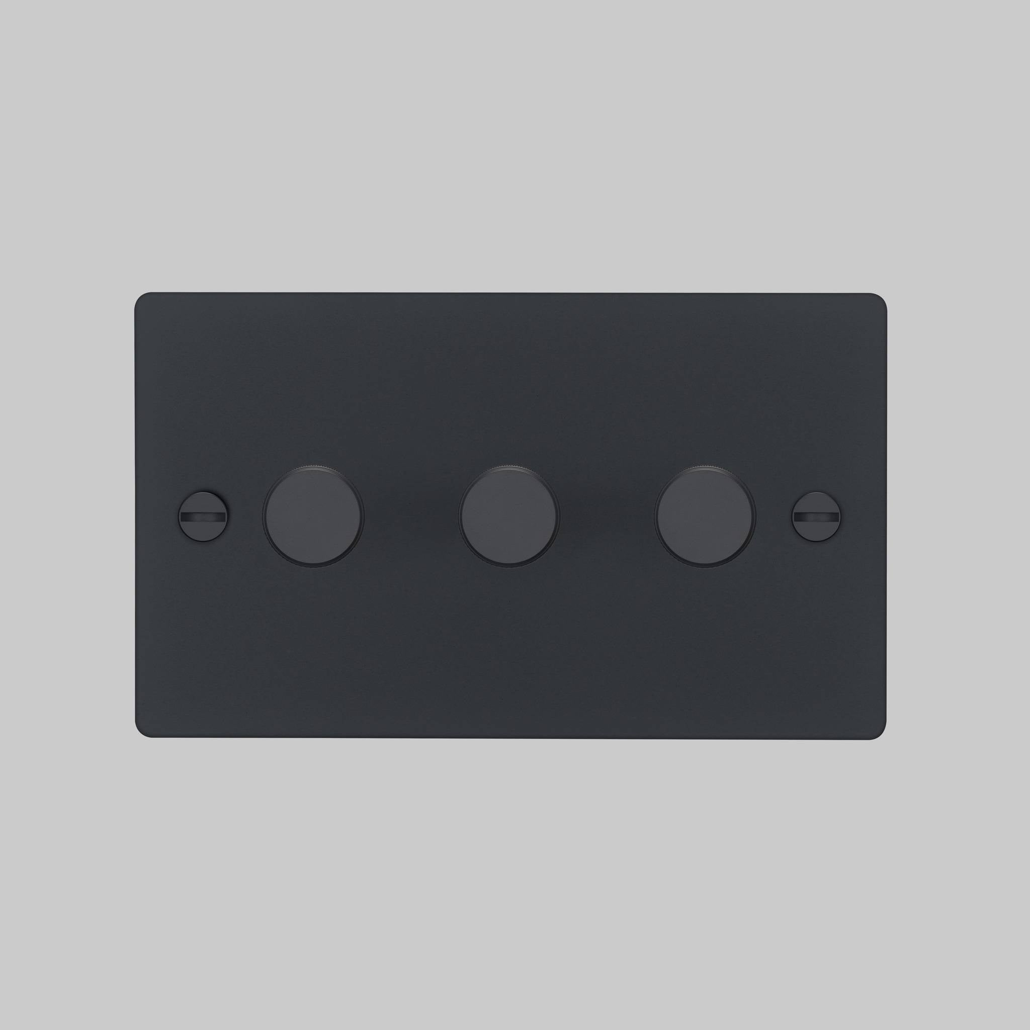 Buster + Punch 3G 120W Dimmer Switch - Black Back Plate & Cross Knurl