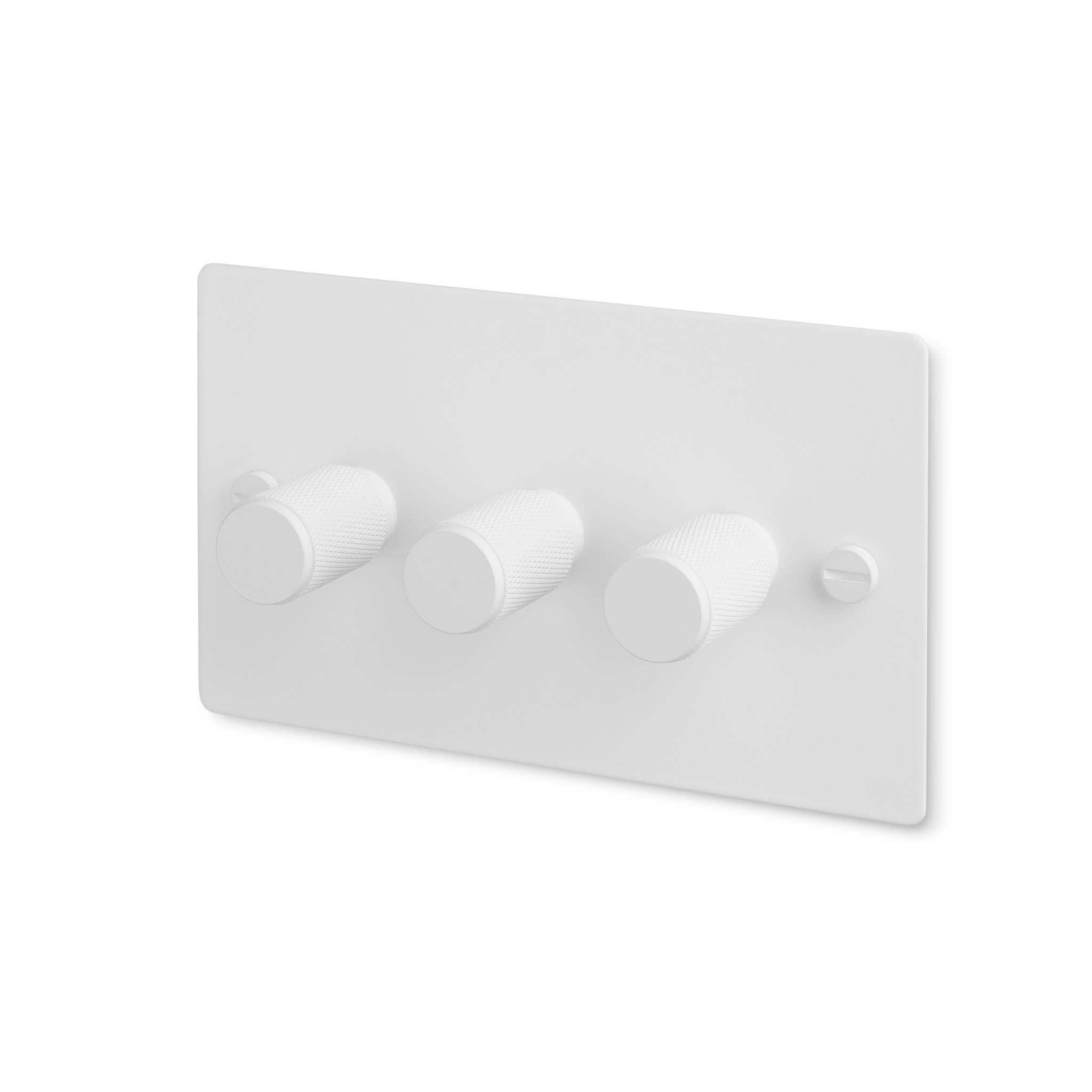 Buster + Punch 3G 120W Dimmer Switch - White Back Plate & Cross Knurl