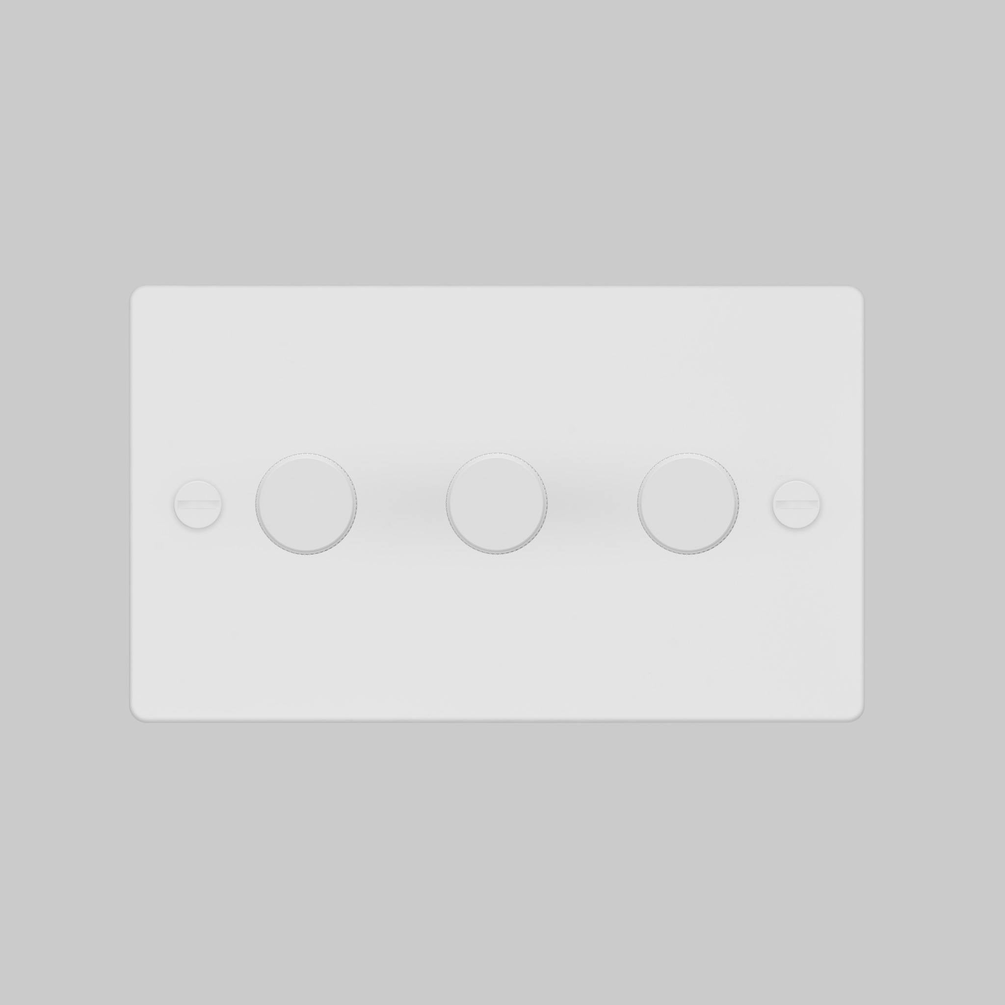 Buster + Punch 3G 120W Dimmer Switch - White Back Plate & Cross Knurl