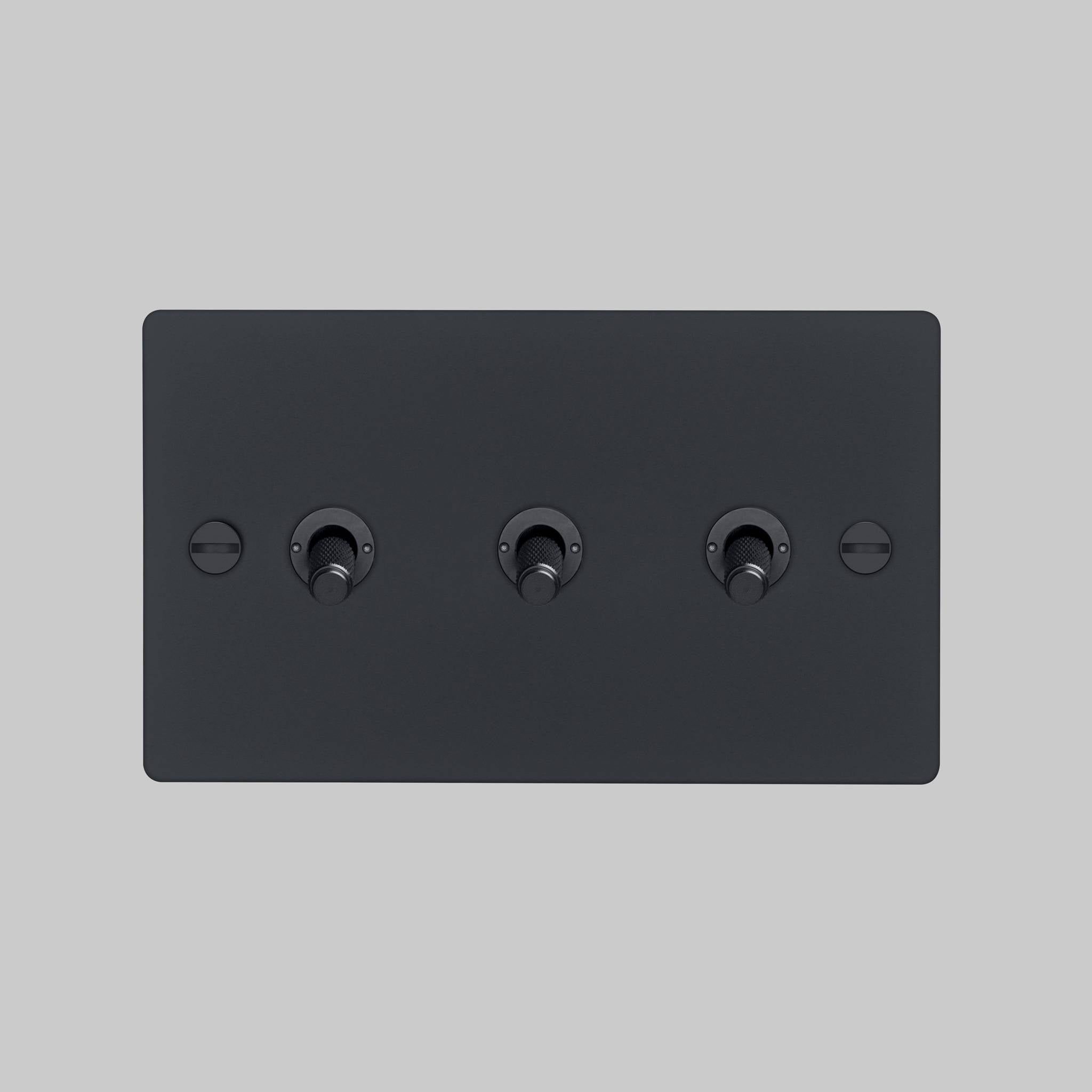 Buster + Punch 3G 2-Way Toggle Switch - Black Back Plate & Cross Knurl