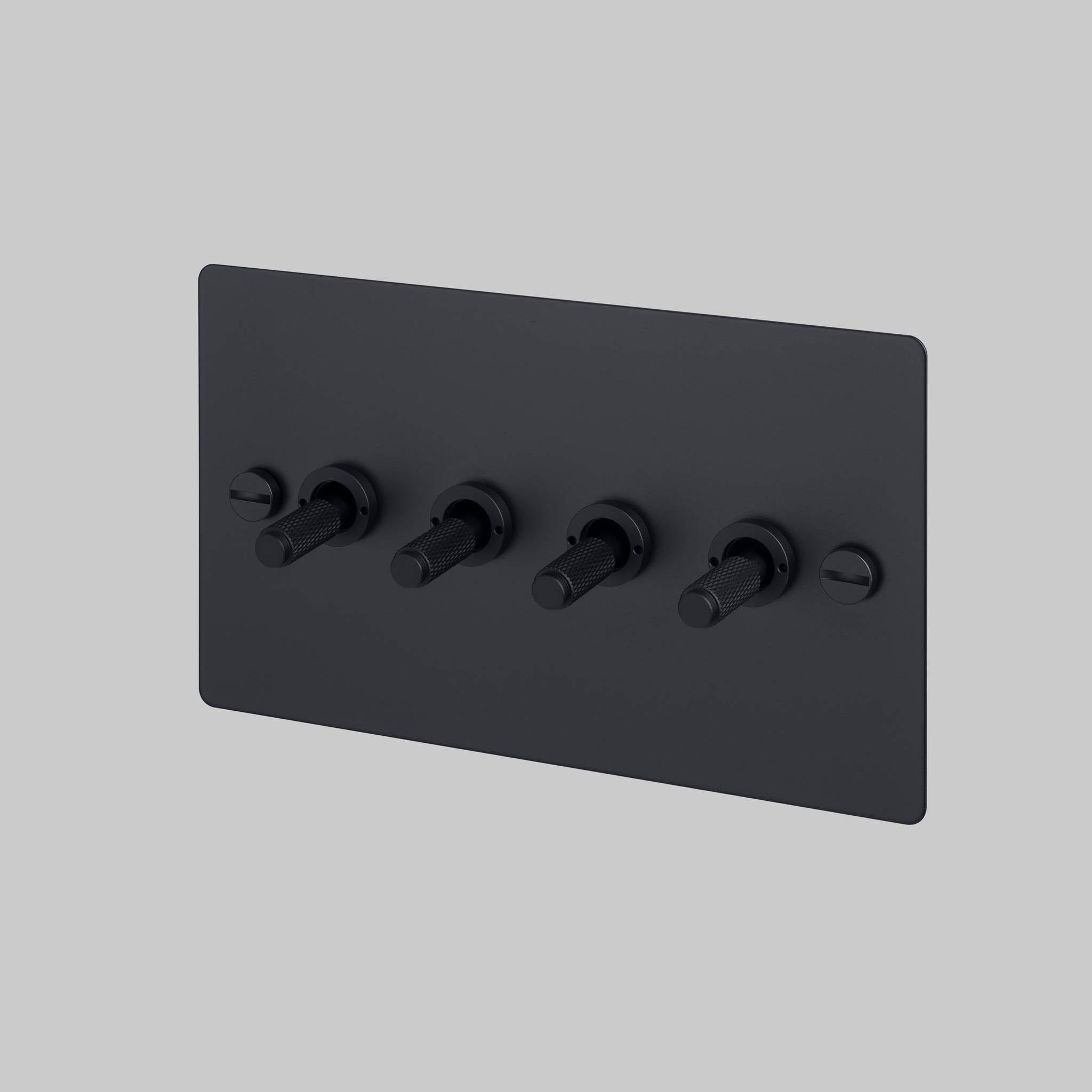 Buster + Punch 4G 2-Way Toggle Switch - Black Back Plate & Cross Knurl
