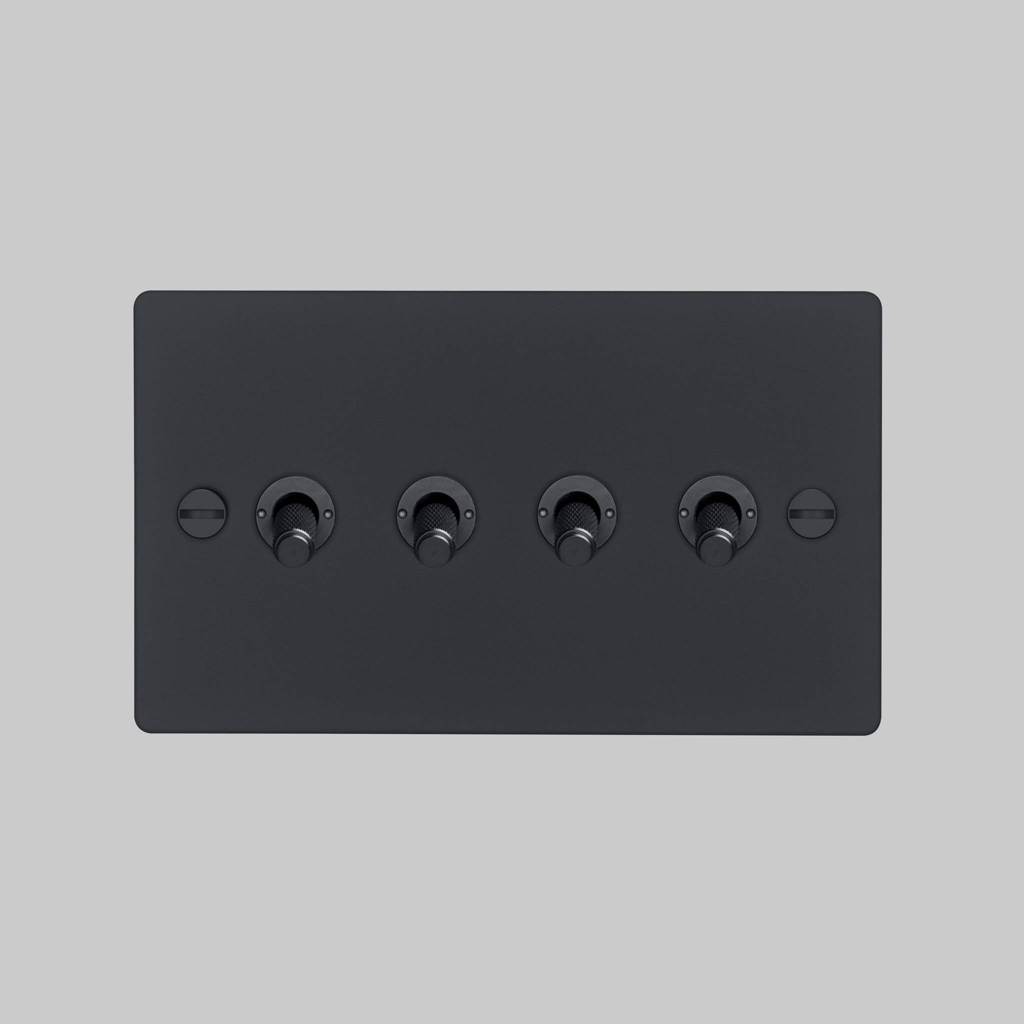 Buster + Punch 4G 2-Way Toggle Switch - Black Back Plate & Cross Knurl