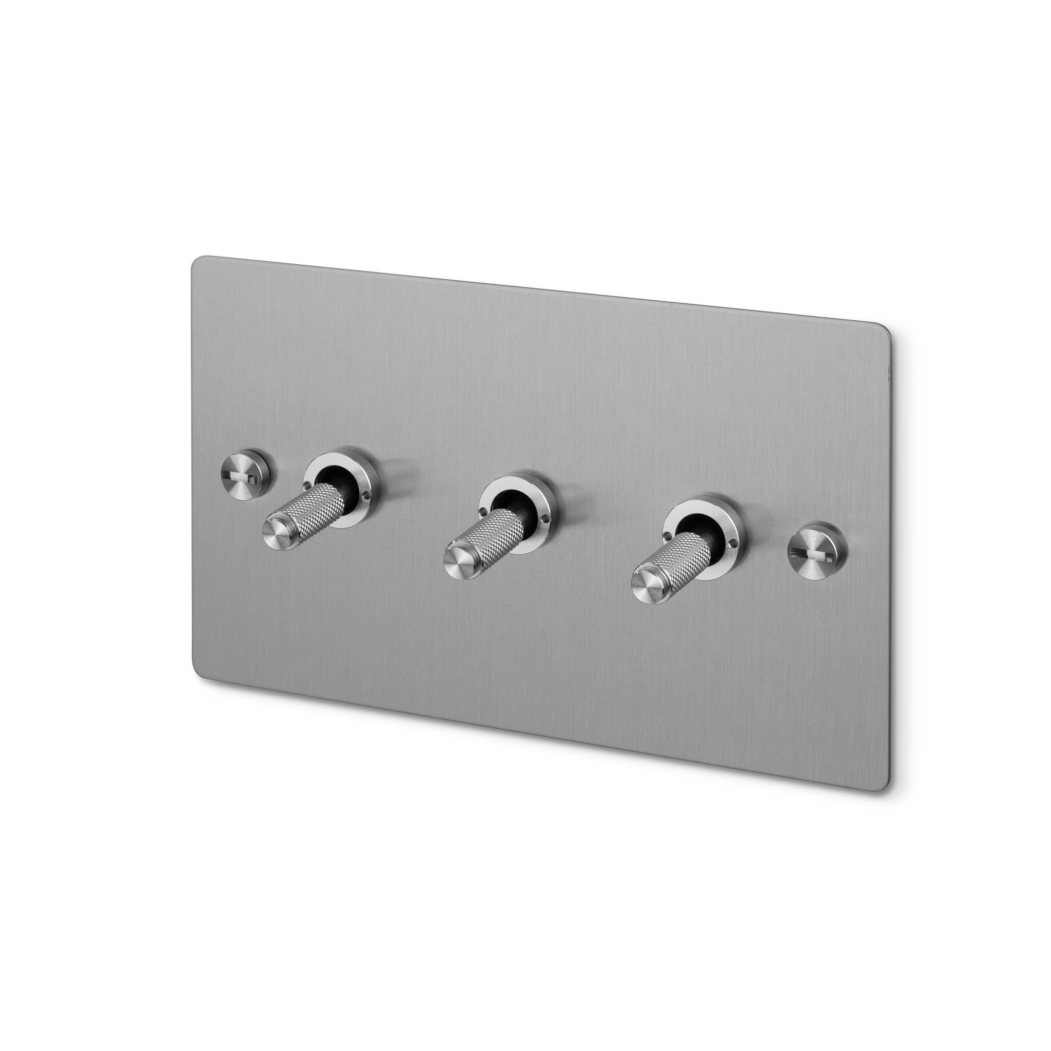 Buster + Punch 3G 2-Way Toggle Switch - Steel Back Plate & Cross Knurl