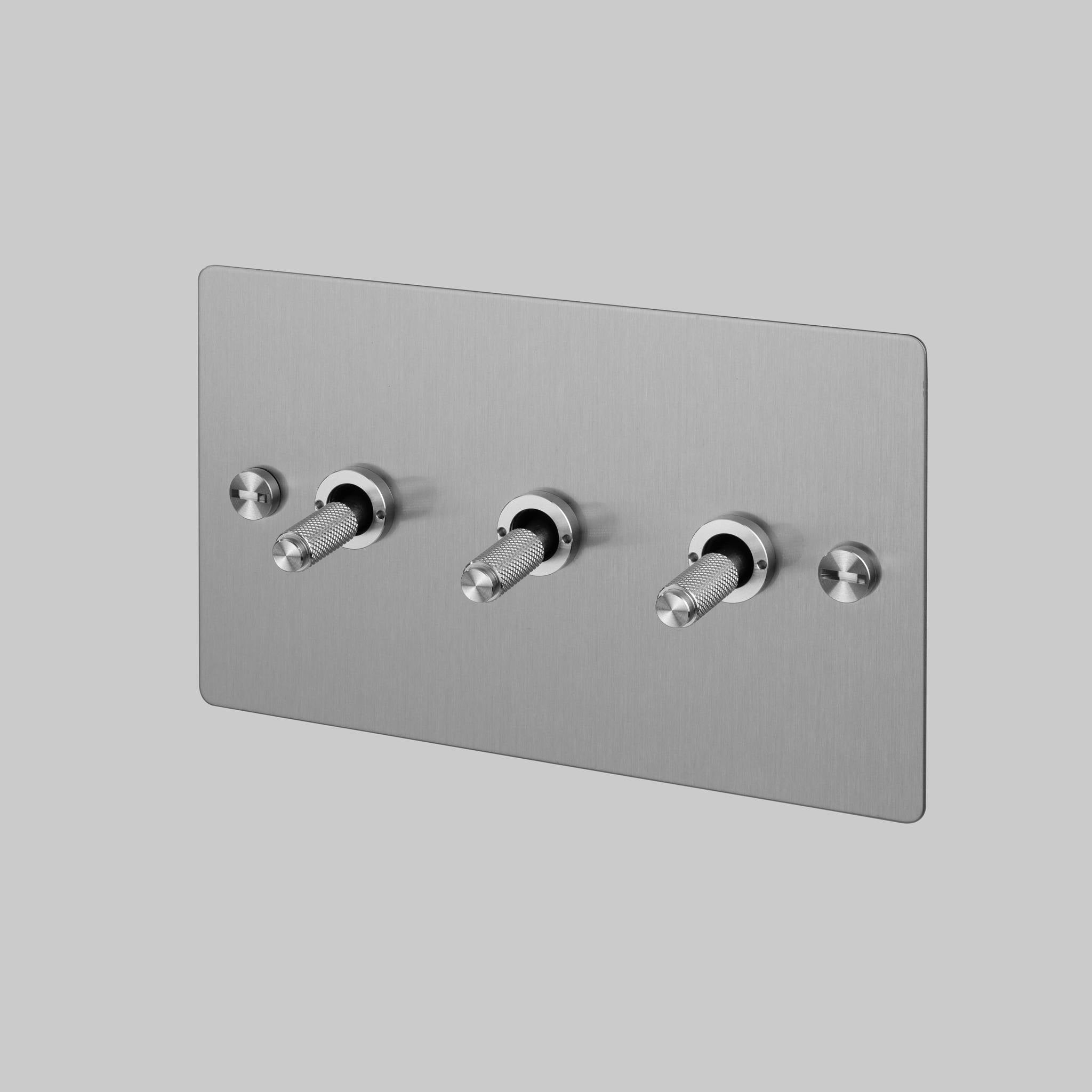 Buster + Punch 3G 2-Way Toggle Switch - Steel Back Plate & Cross Knurl