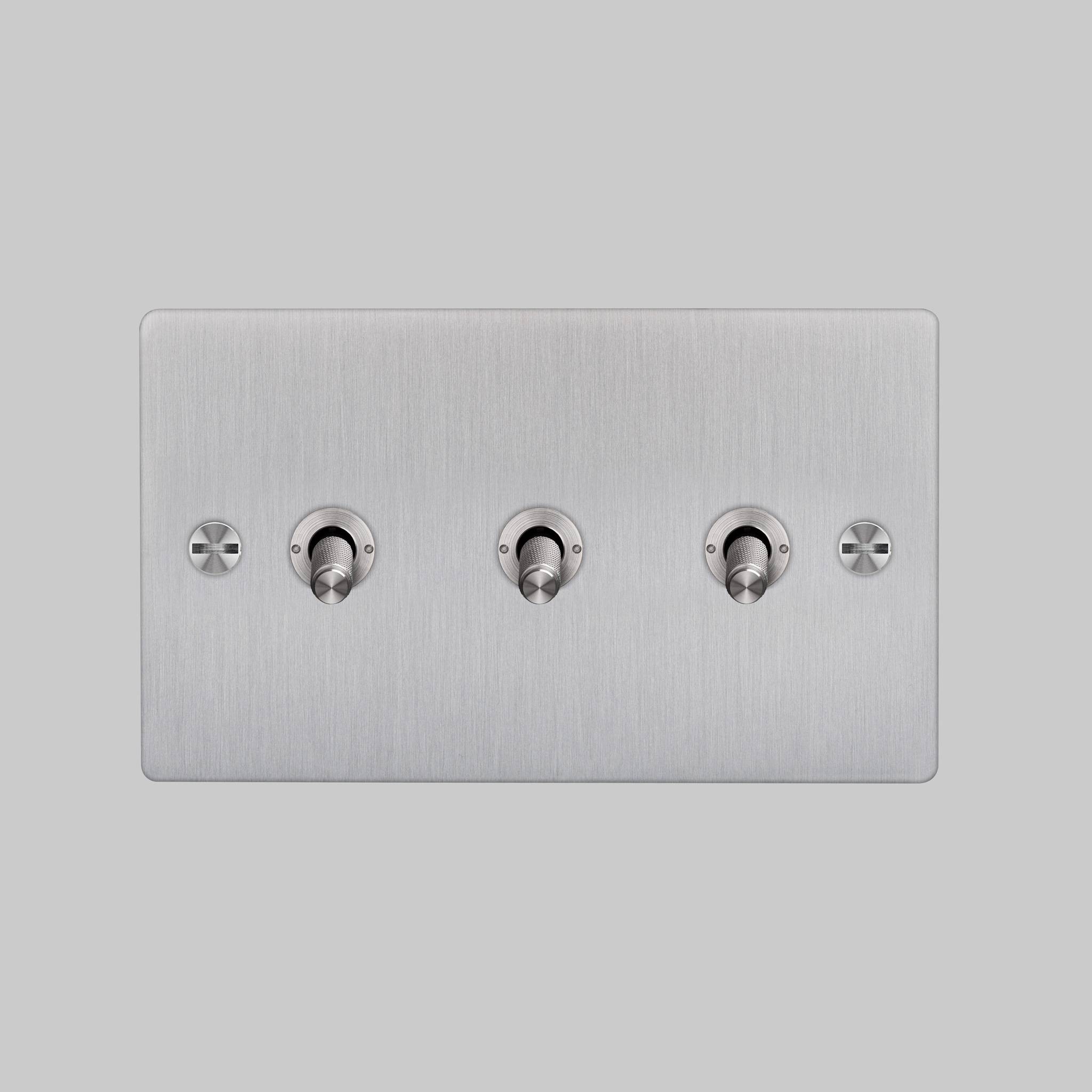 Buster + Punch 3G 2-Way Toggle Switch - Steel Back Plate & Cross Knurl