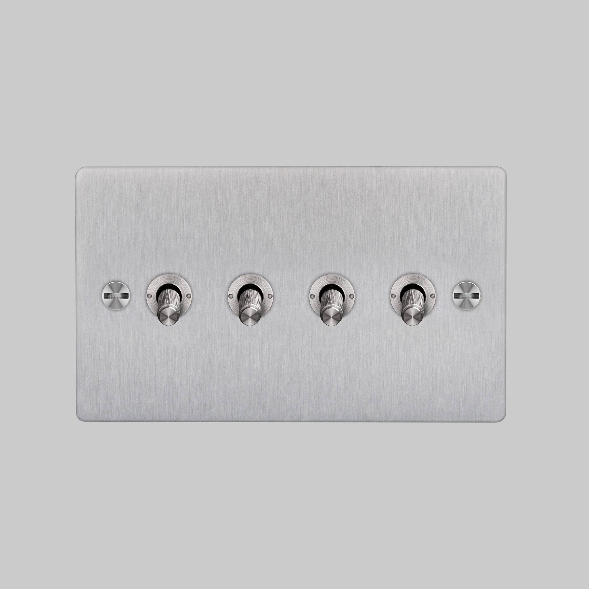 Buster + Punch 4G 2-Way Toggle Switch - Steel Back Plate & Cross Knurl