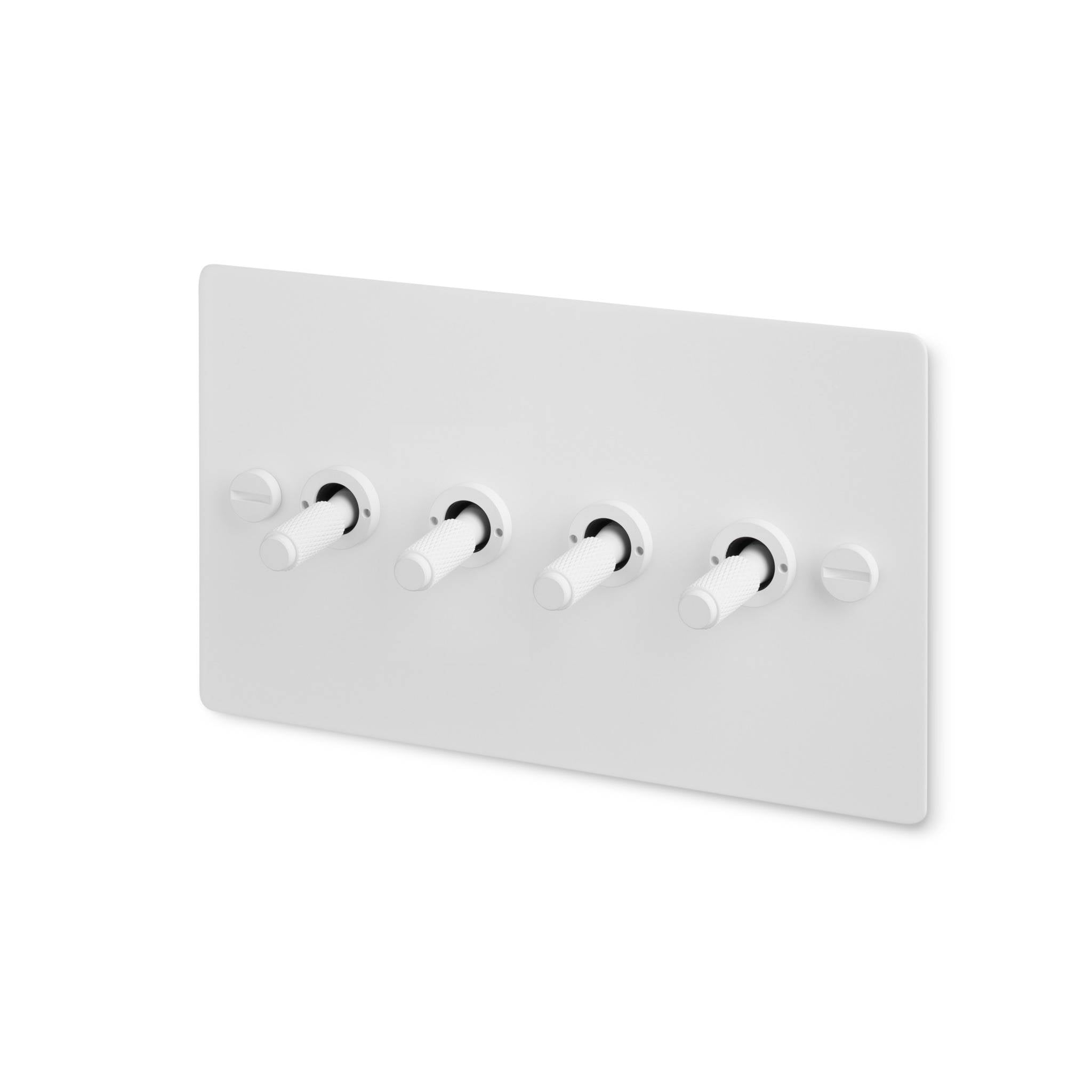 Buster + Punch 4G 2-Way Toggle Switch - White Back Plate & Cross Knurl