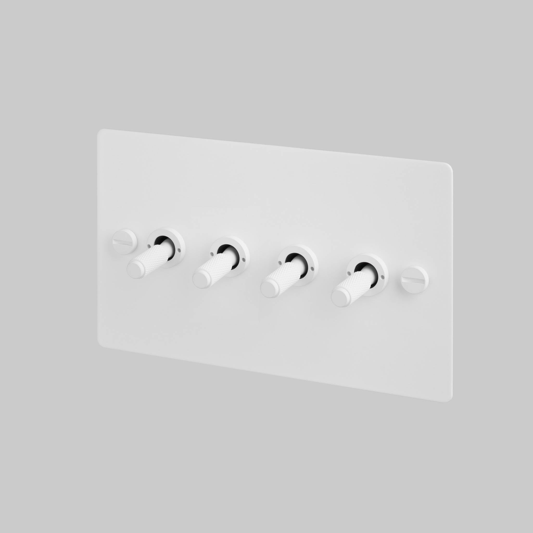 Buster + Punch 4G 2-Way Toggle Switch - White Back Plate & Cross Knurl