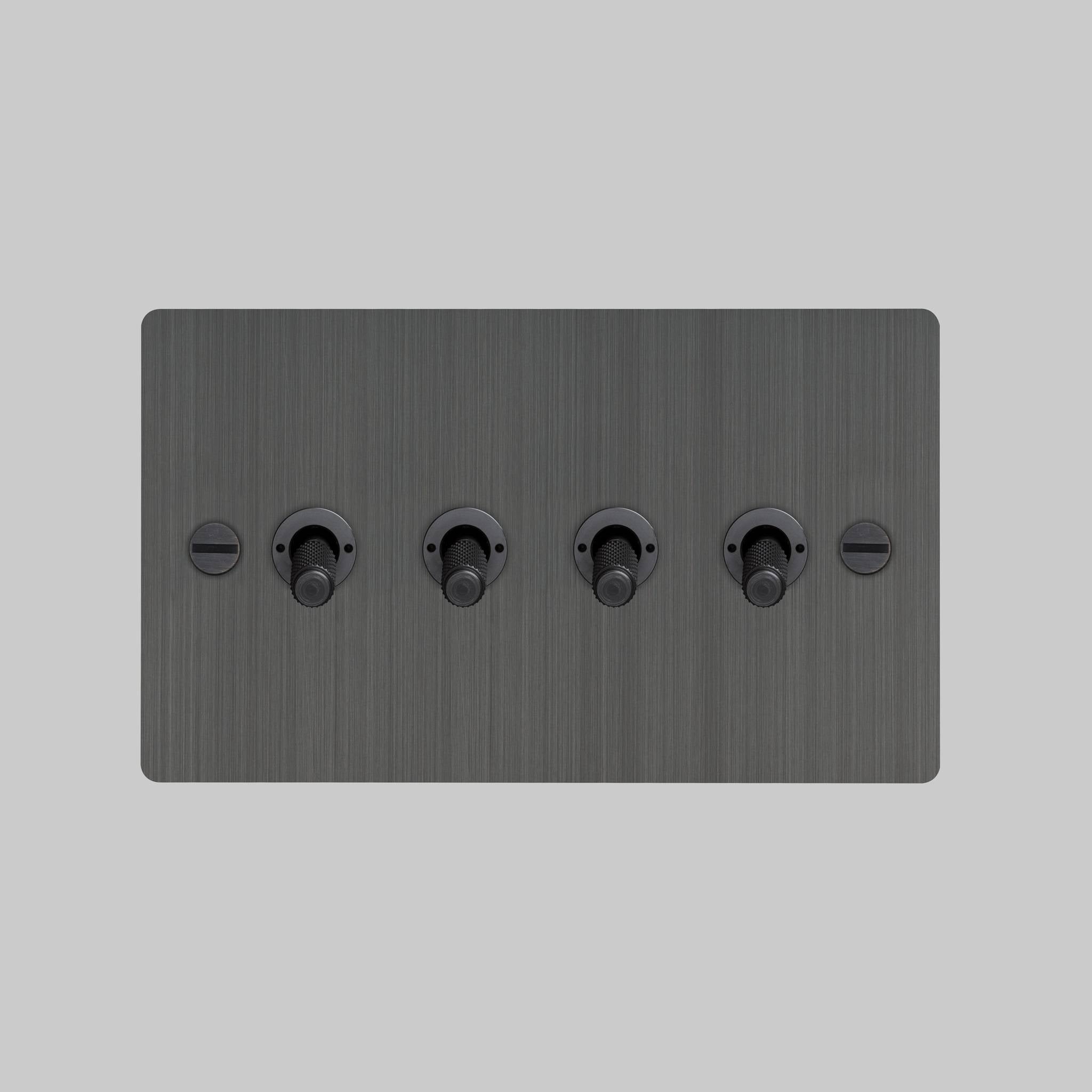 Buster + Punch 4G 2-Way Toggle Switch - Smoked Bronze Back Plate & Cross Knurl
