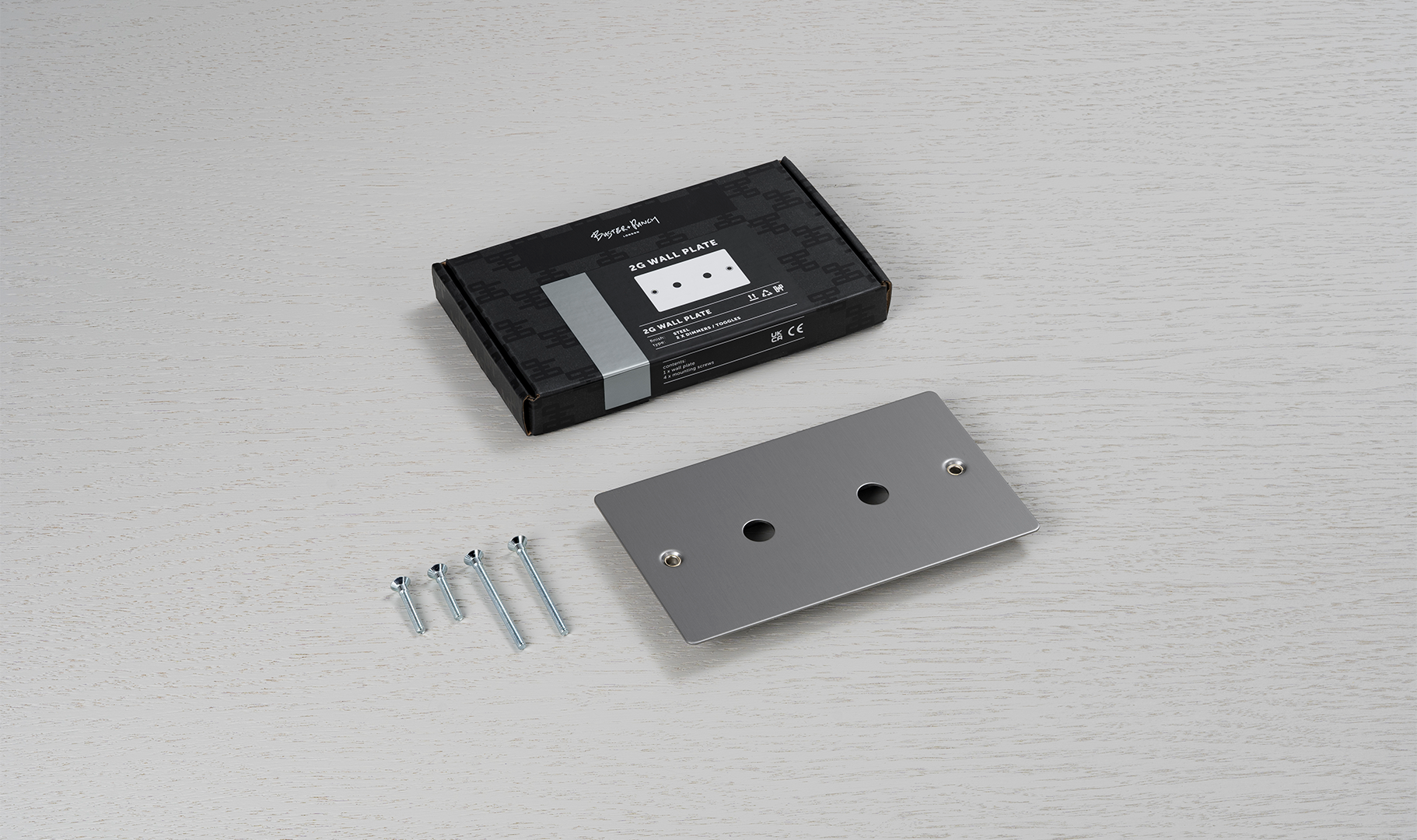 Buster + Punch 2G Wall Plate for 2 Dimmers or Toggles