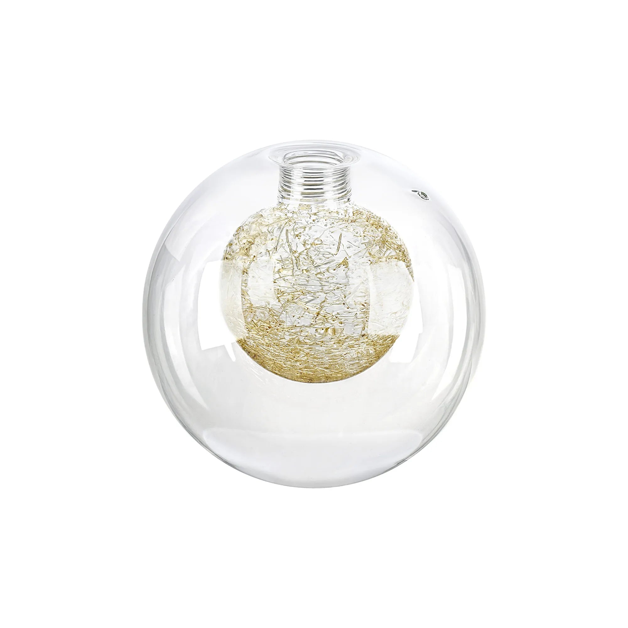 Bradley 12cm Round Clear with Inner Gold Globe (C) Glass Shade