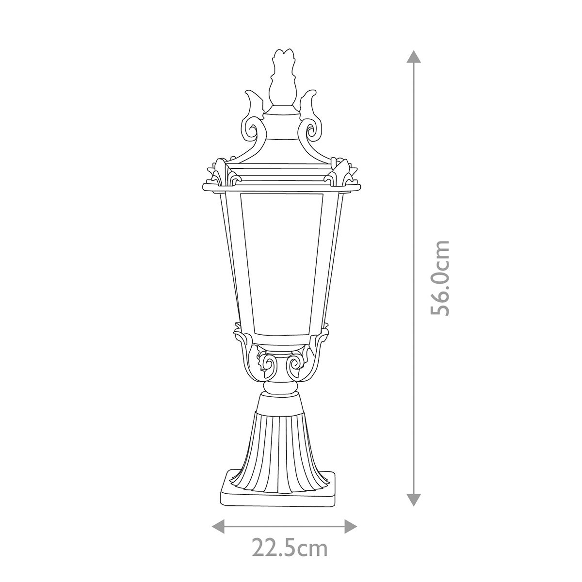 Elstead Baltimore Single Medium Pedestal Lantern - Weathered Bronze