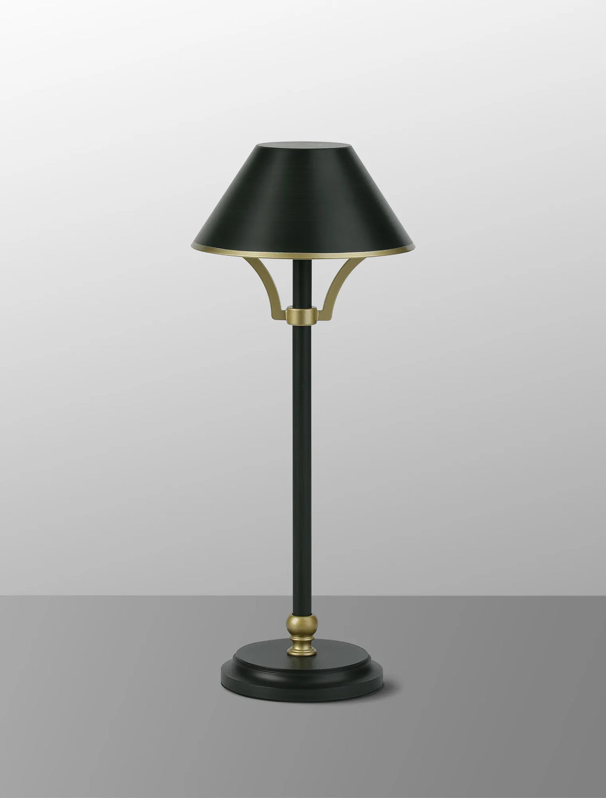 Fabula Buckingham Table Lamp Rechargeable Battery Operated 3-Step Dimming – 15 cm – Dark Green & Gold