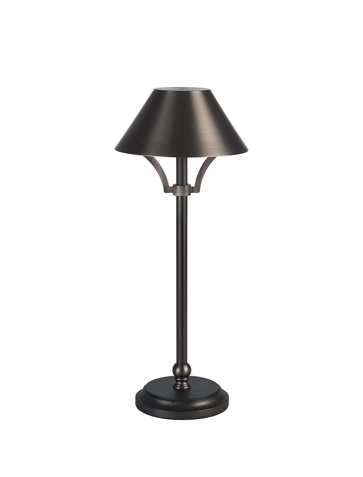 Fabula Buckingham Table Lamp Rechargeable Battery Operated 3-Step Dimming – 15 cm – Gun Metal & Satin Black