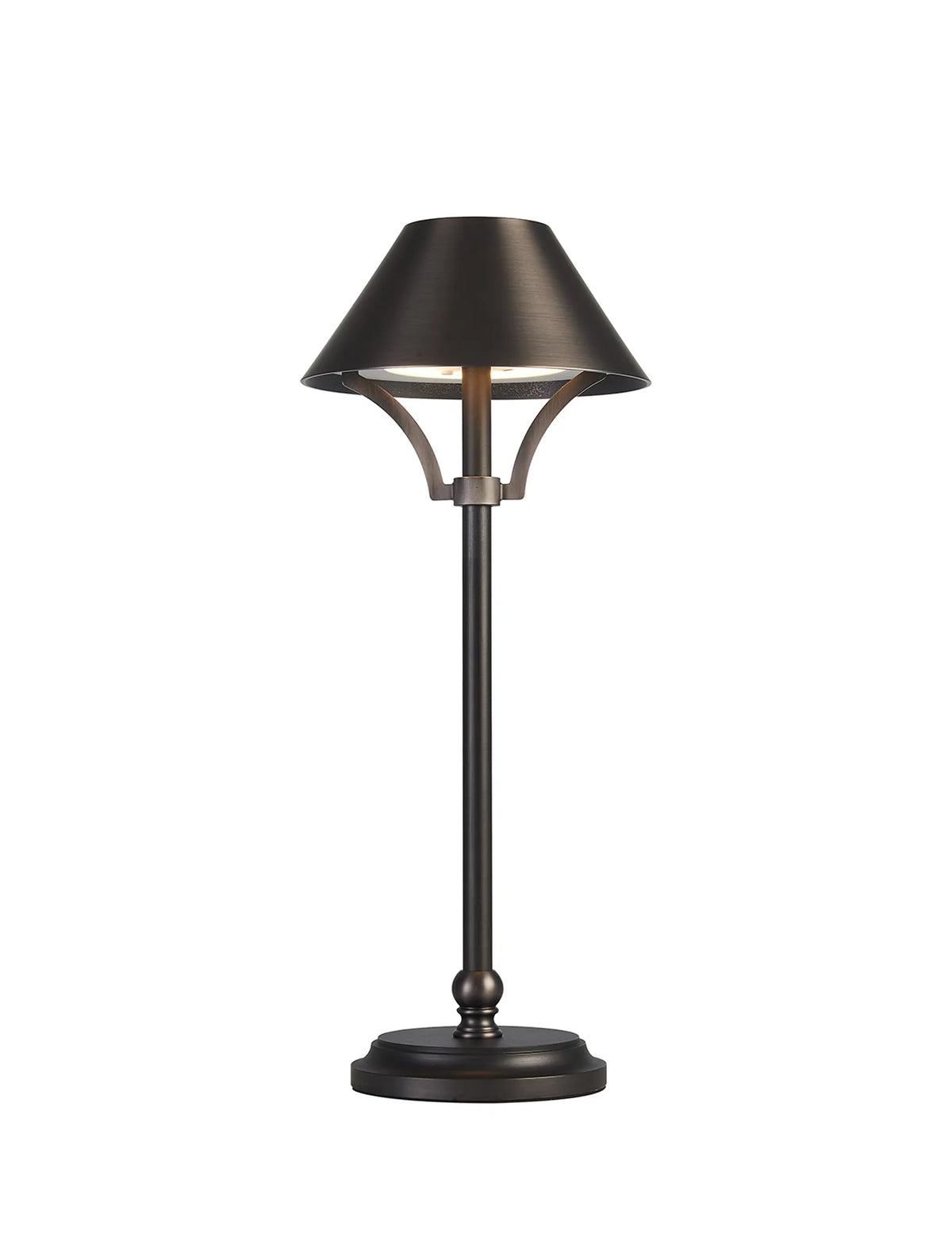 Fabula Buckingham Table Lamp Rechargeable Battery Operated 3-Step Dimming – 15 cm – Gun Metal & Satin Black 15 cm