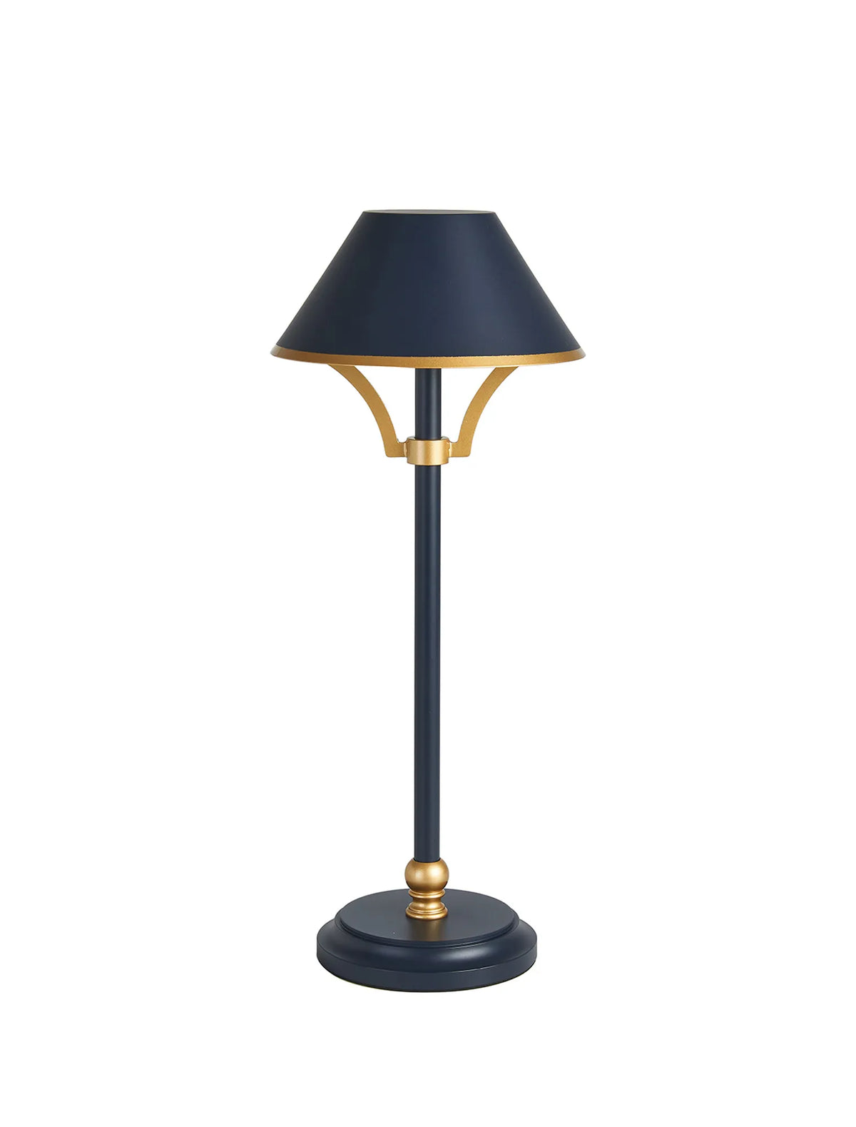 Fabula Buckingham Table Lamp Rechargeable Battery Operated 3-Step Dimming – 15 cm – Navy Blue & Gold