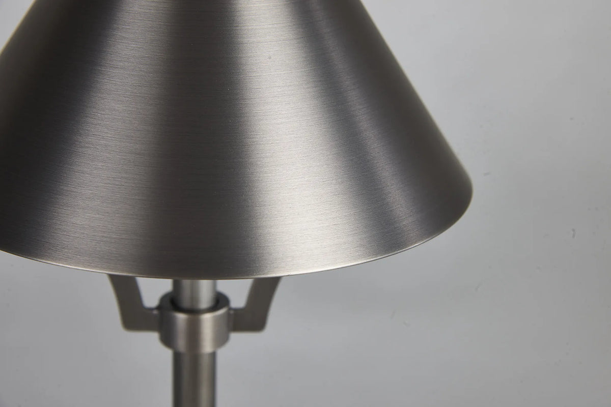 Fabula Buckingham Table Lamp Rechargeable Battery Operated 3-Step Dimming – 15 cm – Pewter & Antique Silver