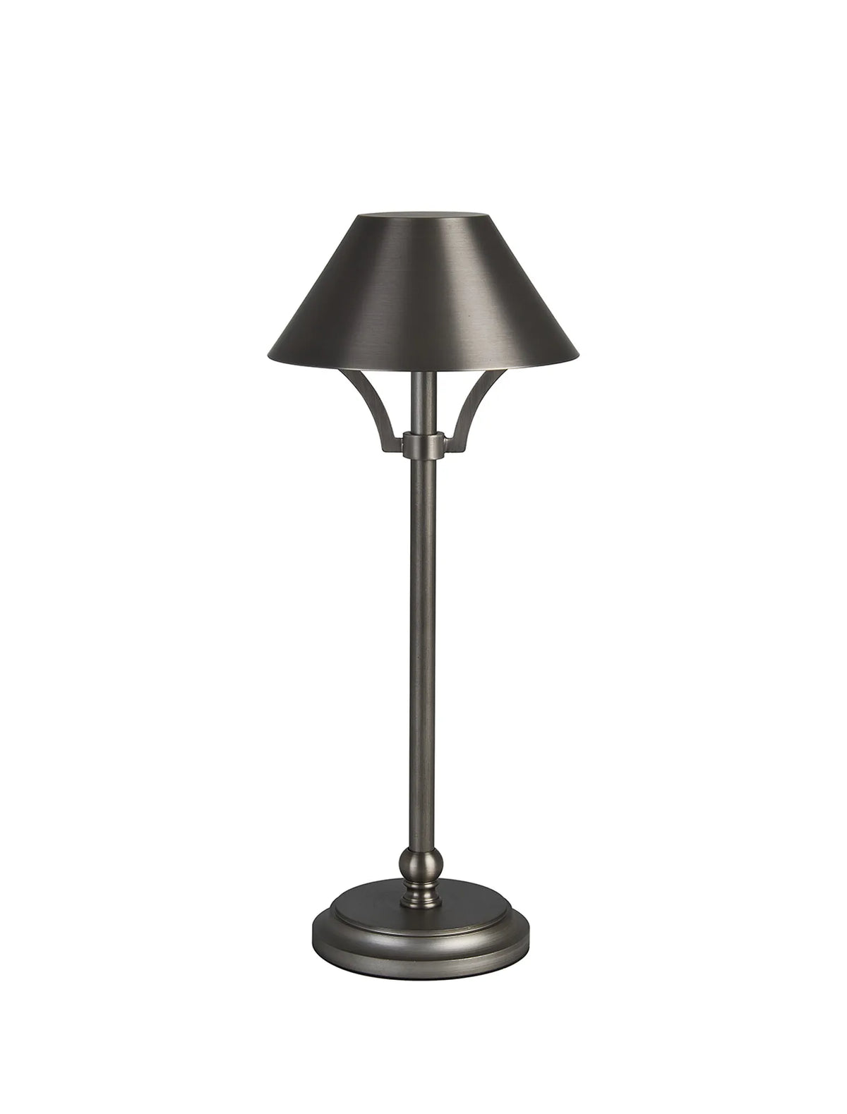 Fabula Buckingham Table Lamp Rechargeable Battery Operated 3-Step Dimming – 15 cm – Pewter & Antique Silver
