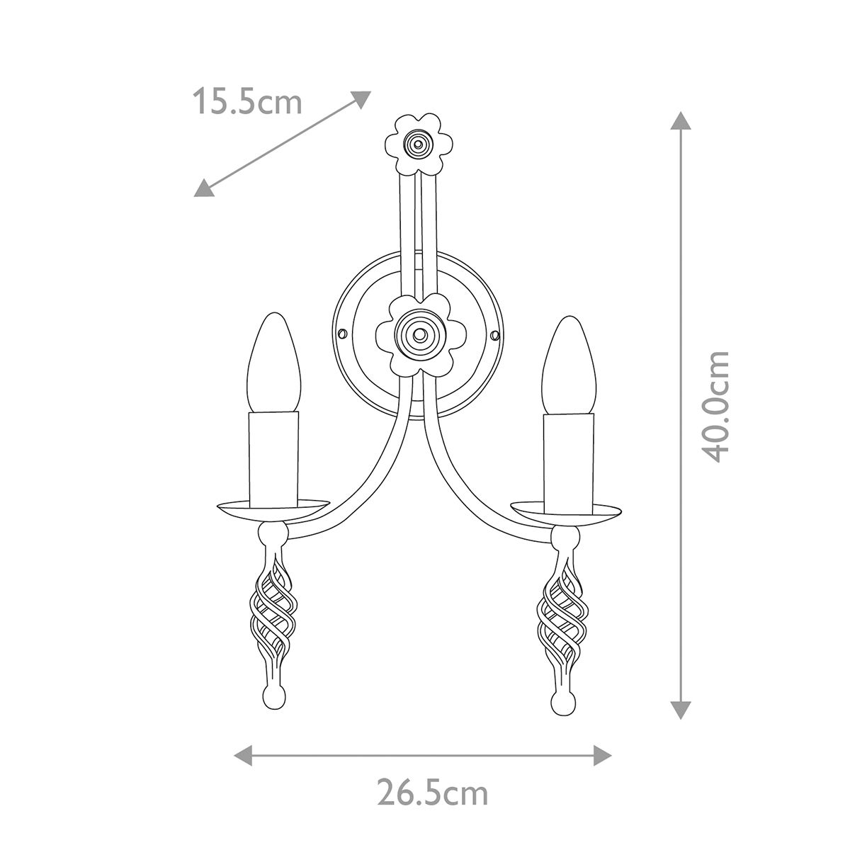 Elstead Belfry 2 Light Wall Light - Black