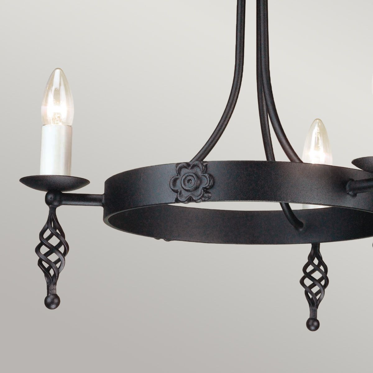 Elstead Belfry 3 Light Chandelier - Black