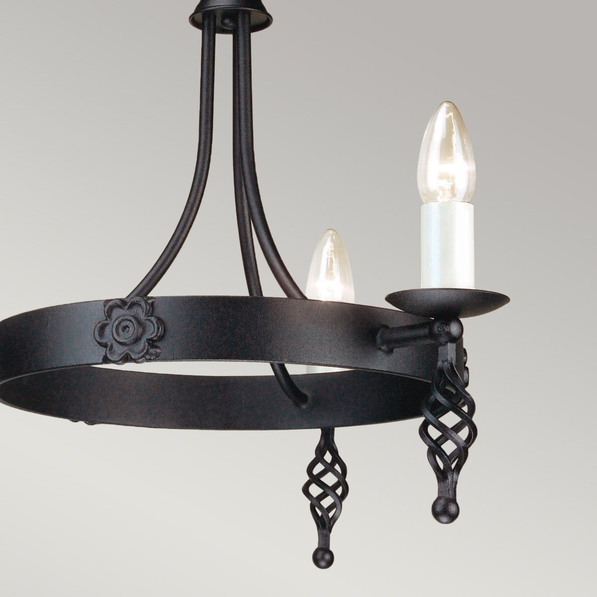 Elstead Belfry 3 Light Chandelier - Black