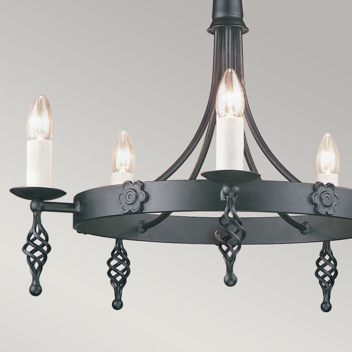 Elstead Belfry 5 Light Chandelier - Black
