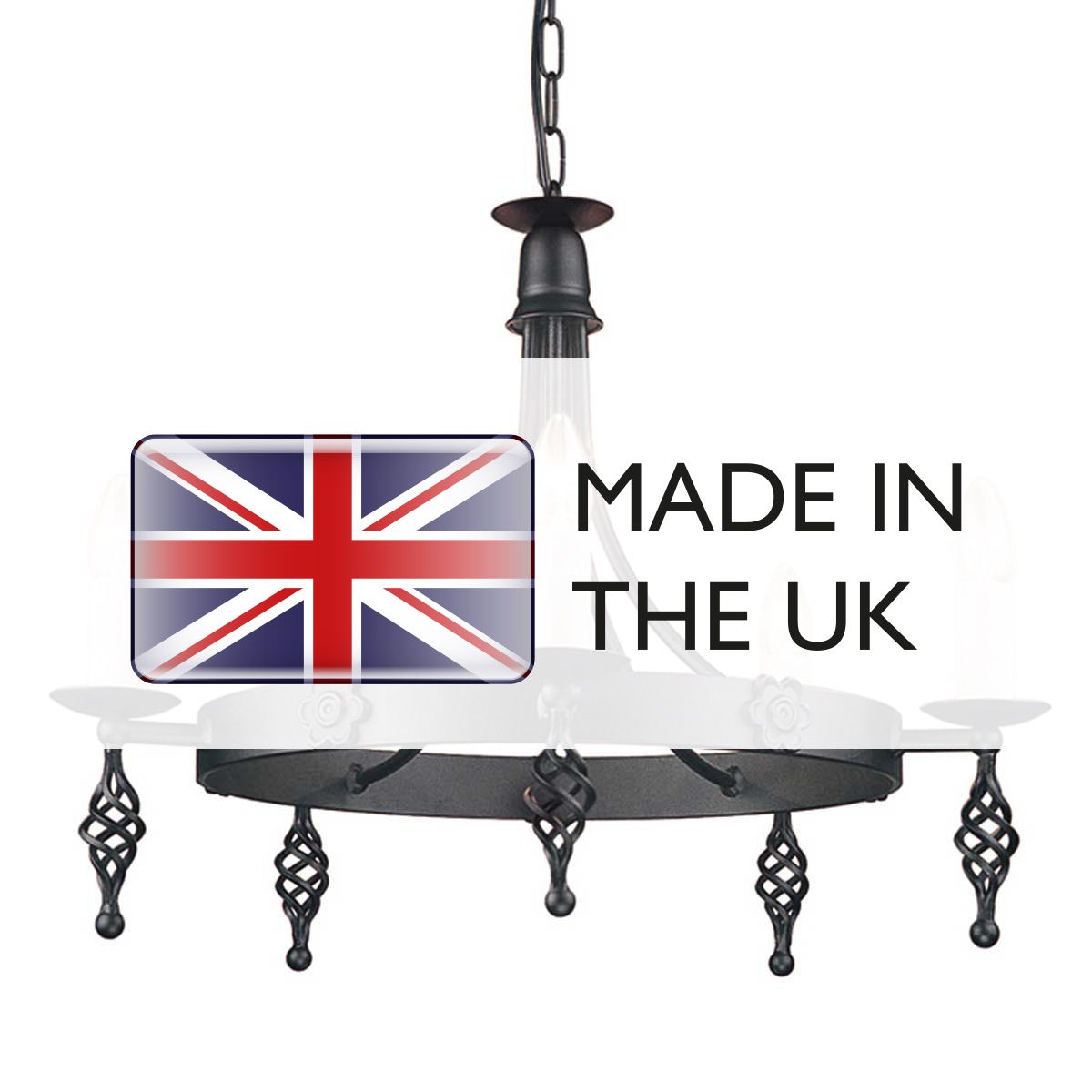 Elstead Belfry 5 Light Chandelier - Black
