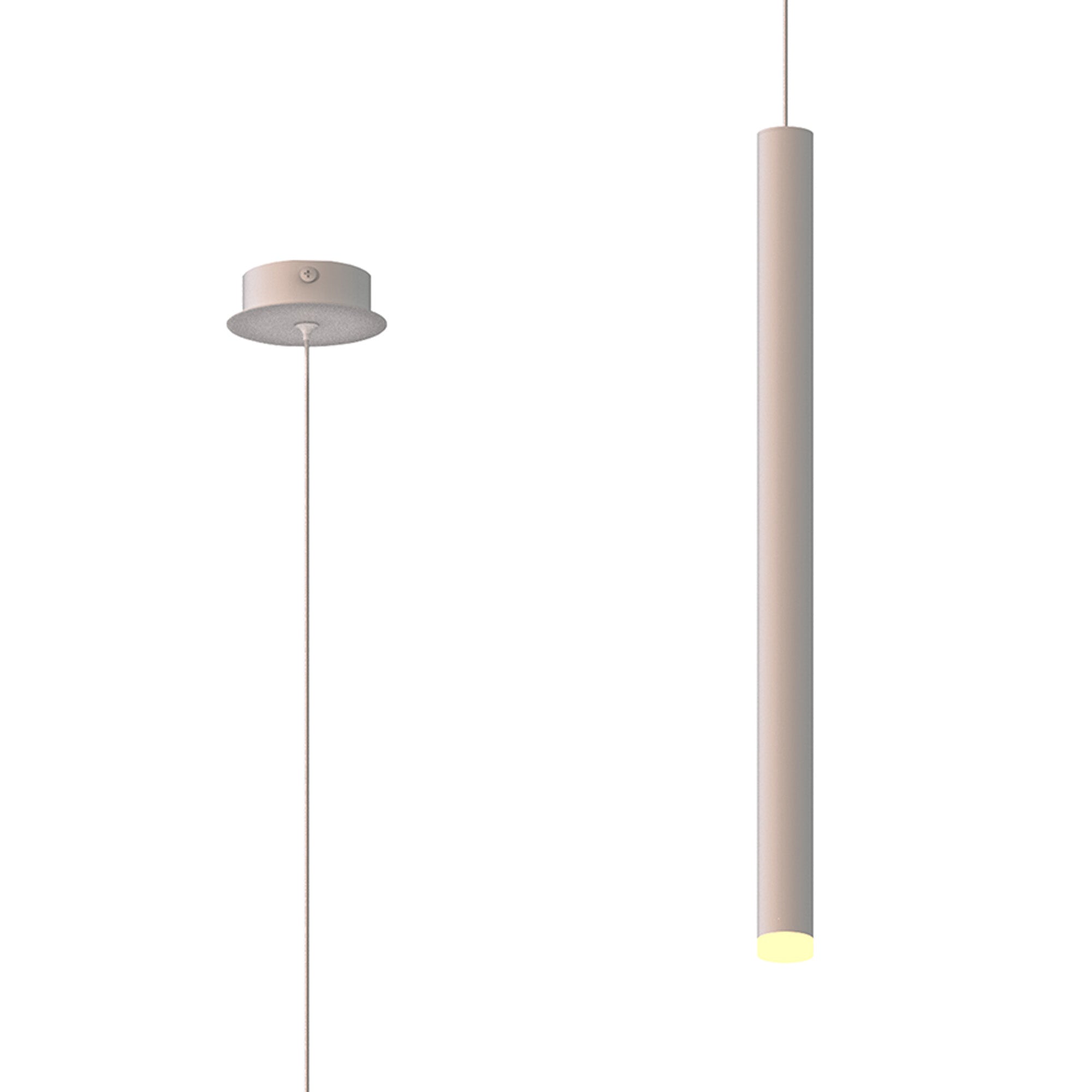 Mantra Cala 52cm Tube 1 Light Pendant 6W LED - Sand White