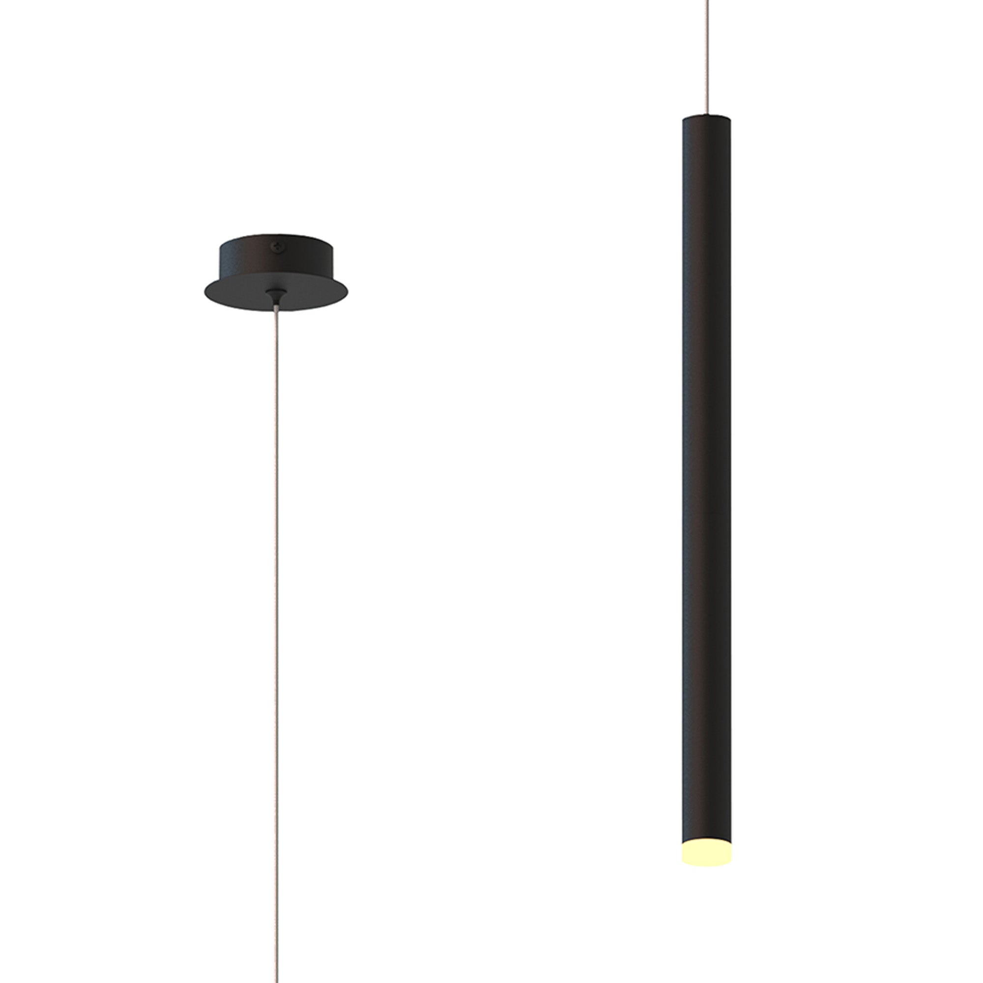 Mantra Cala 52cm Tube 1 Light Pendant 6W LED - Sand Black