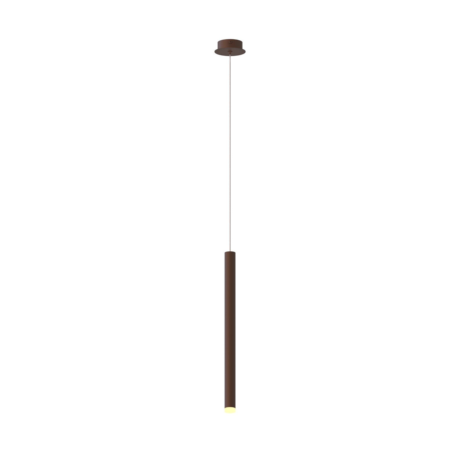 Mantra Cala 52cm Tube 1 Light Pendant 6W LED - Rust Brown