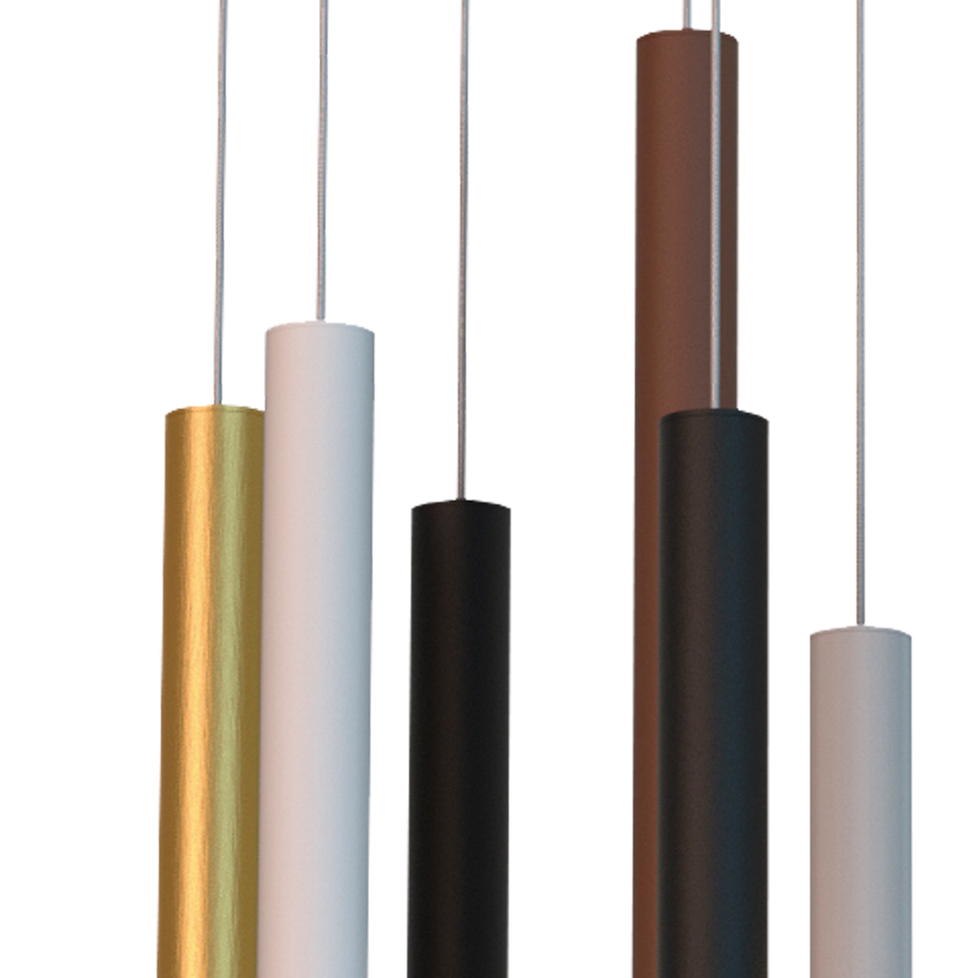 Mantra Cala Round 8 Light Pendant - Sand White, Sand Black, Gold & Rust Brown