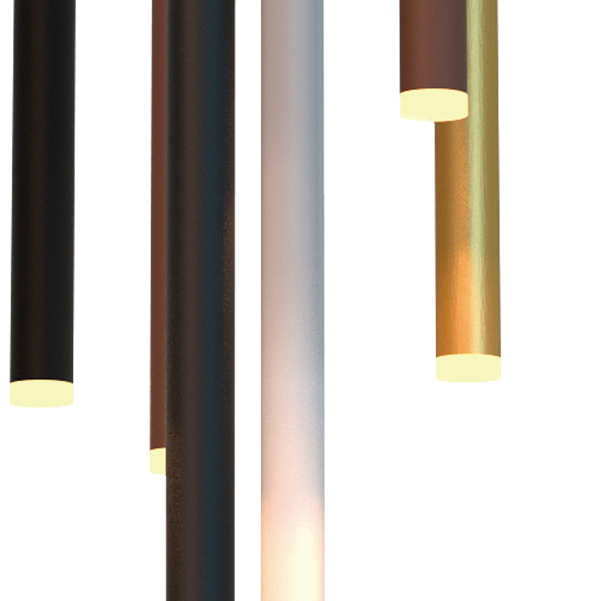 Mantra Cala Round 8 Light Pendant - Sand White, Sand Black, Gold & Rust Brown