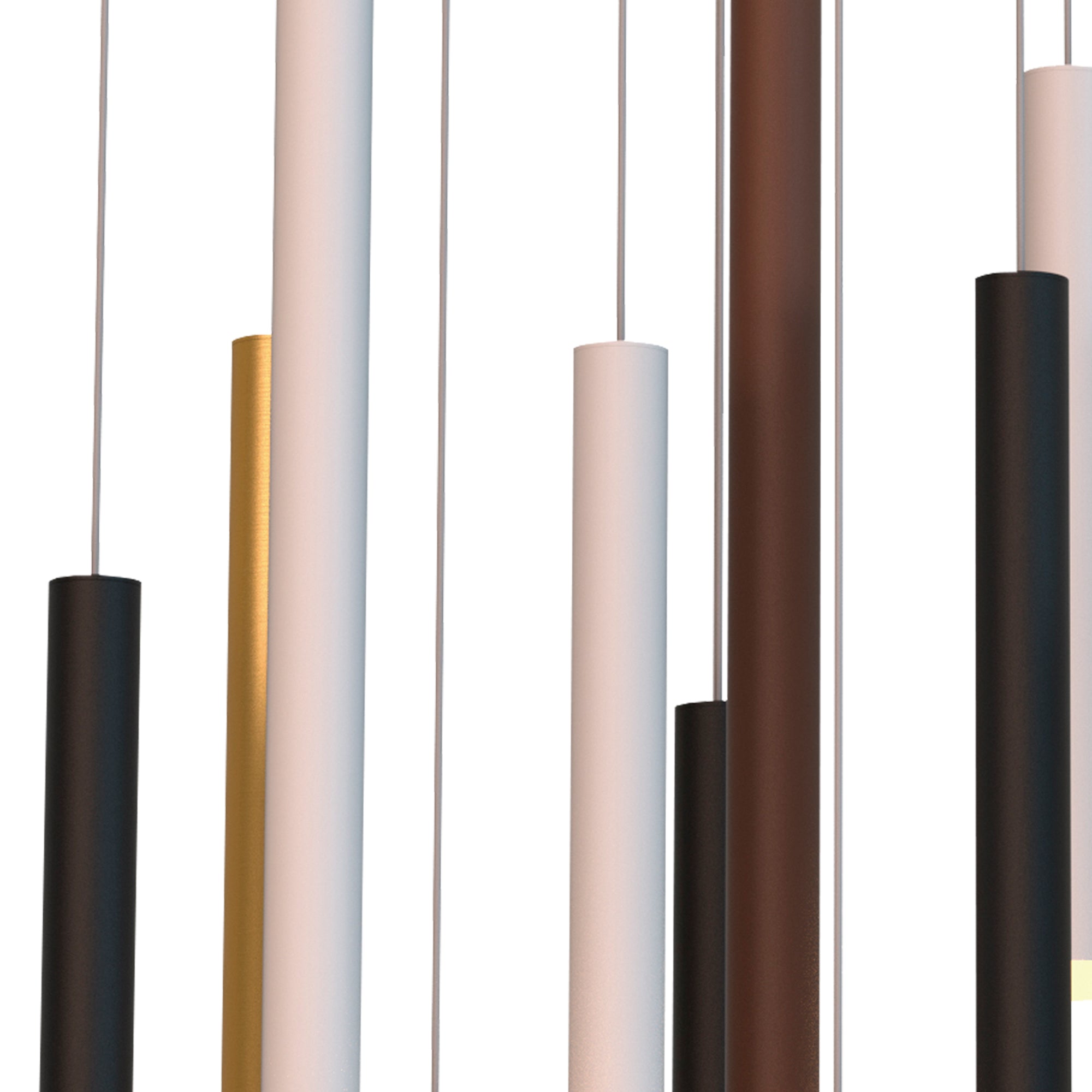 Mantra Cala Round 14 Light Pendant - Sand White, Sand Black, Gold & Rust Brown