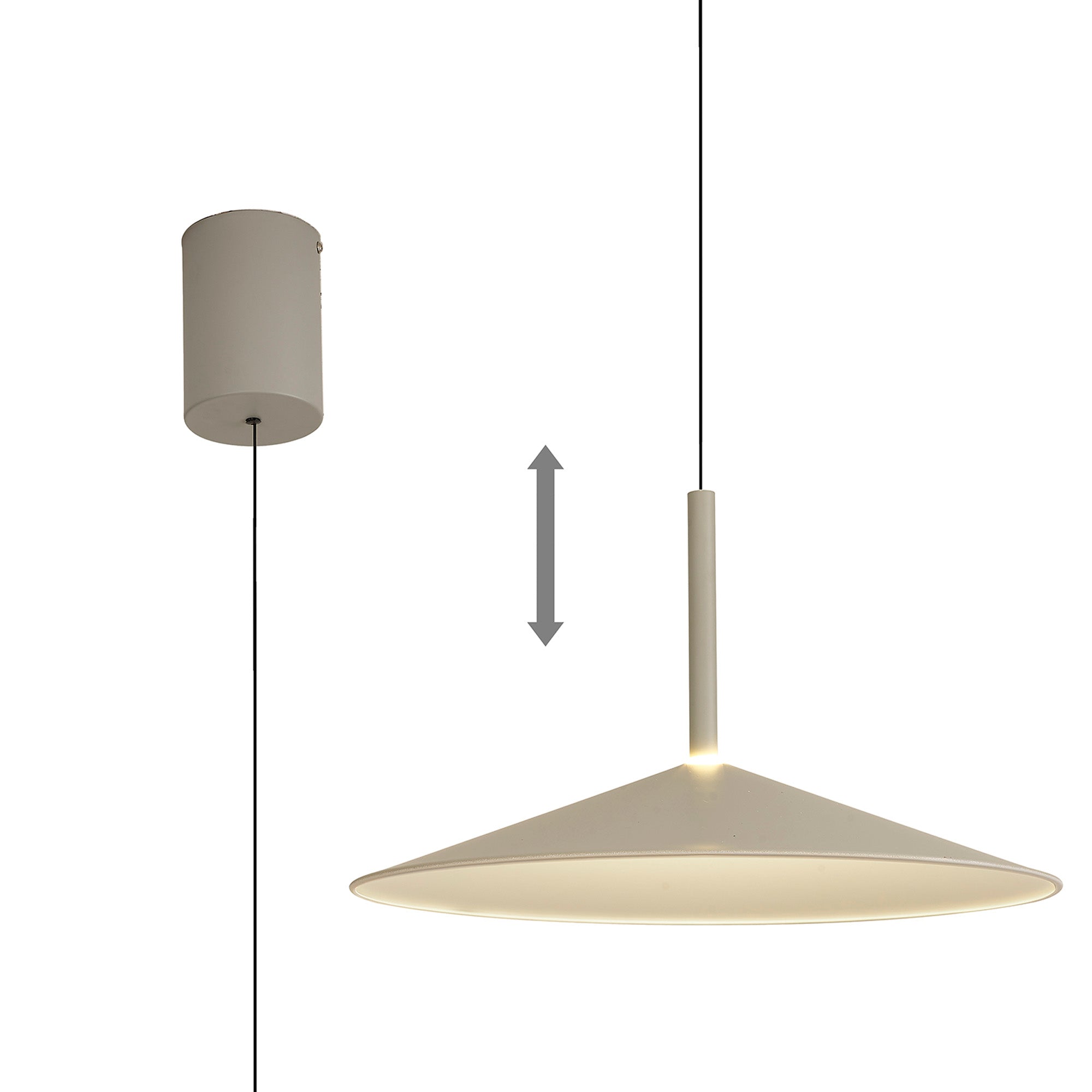 Mantra Calice 48cm Rise And Fall Pendant 16W LED - Grey & White