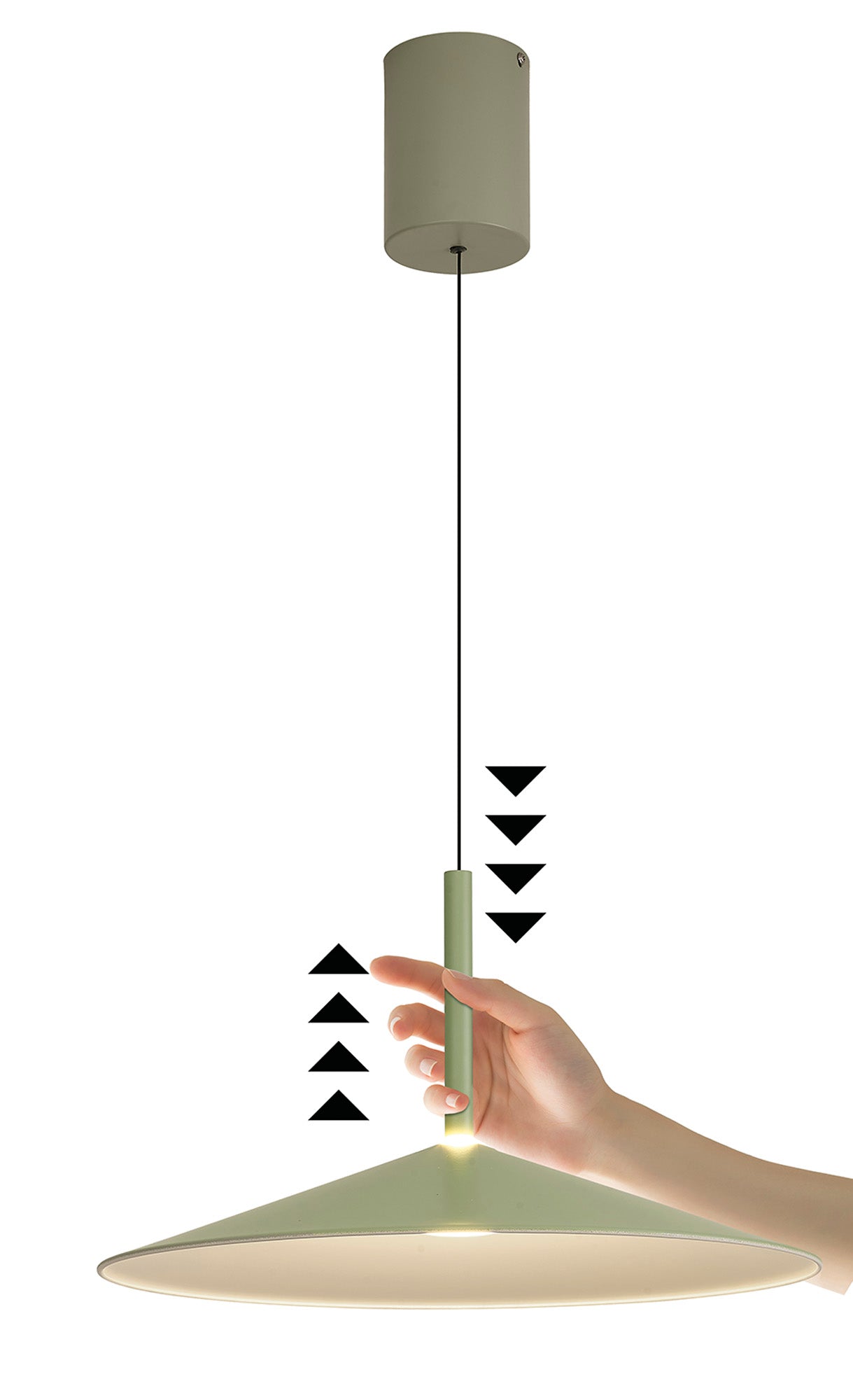 Mantra Calice 48cm Rise And Fall Pendant 16W LED - Green & White
