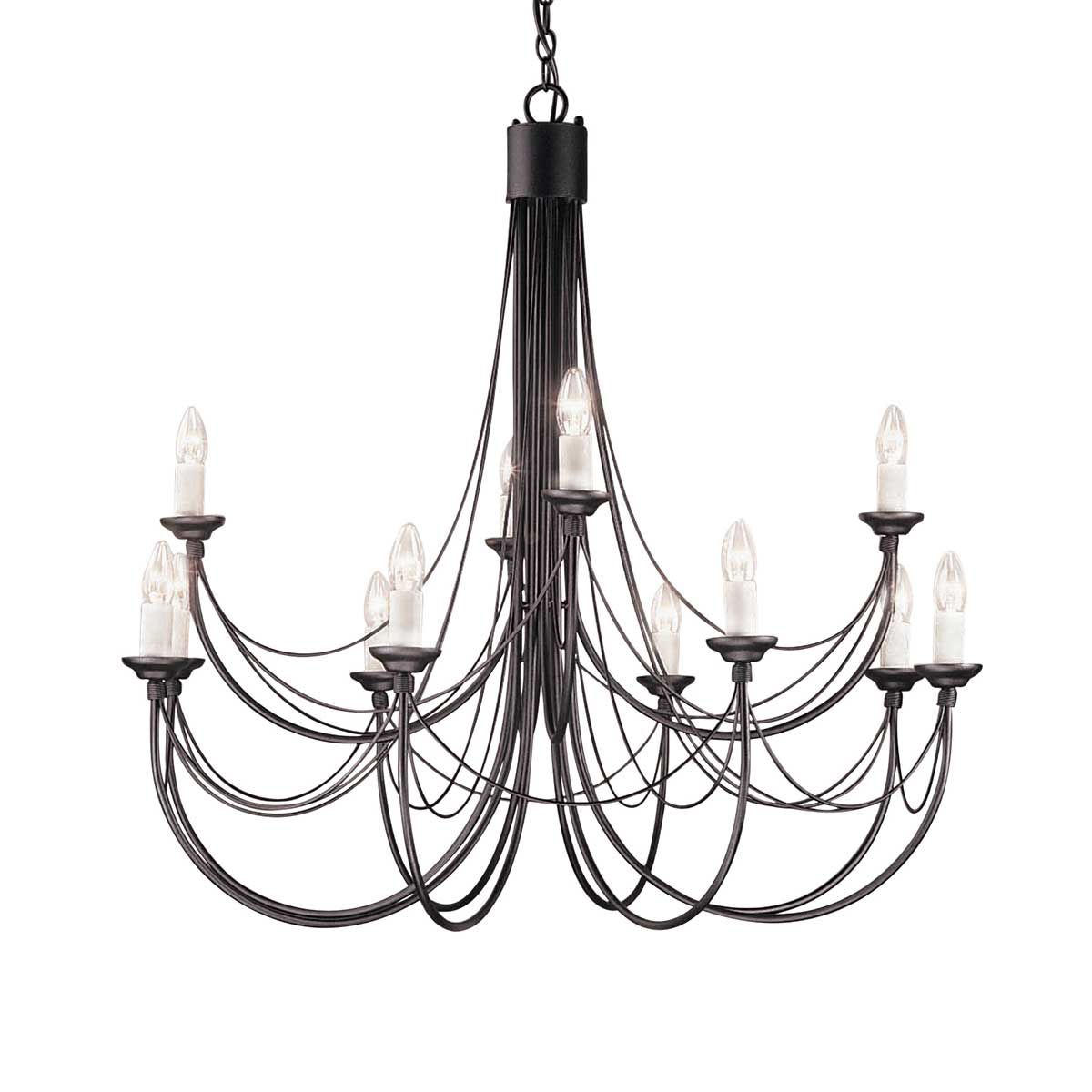 Elstead Carisbrooke 12 Light Chandelier - Black