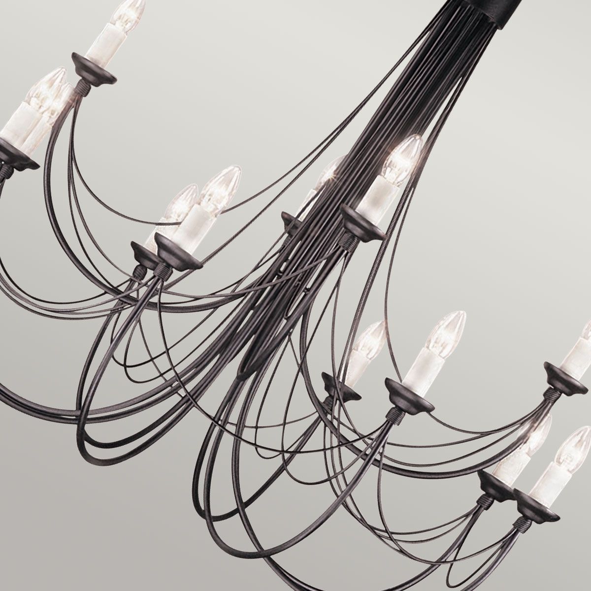 Elstead Carisbrooke 12 Light Chandelier - Black