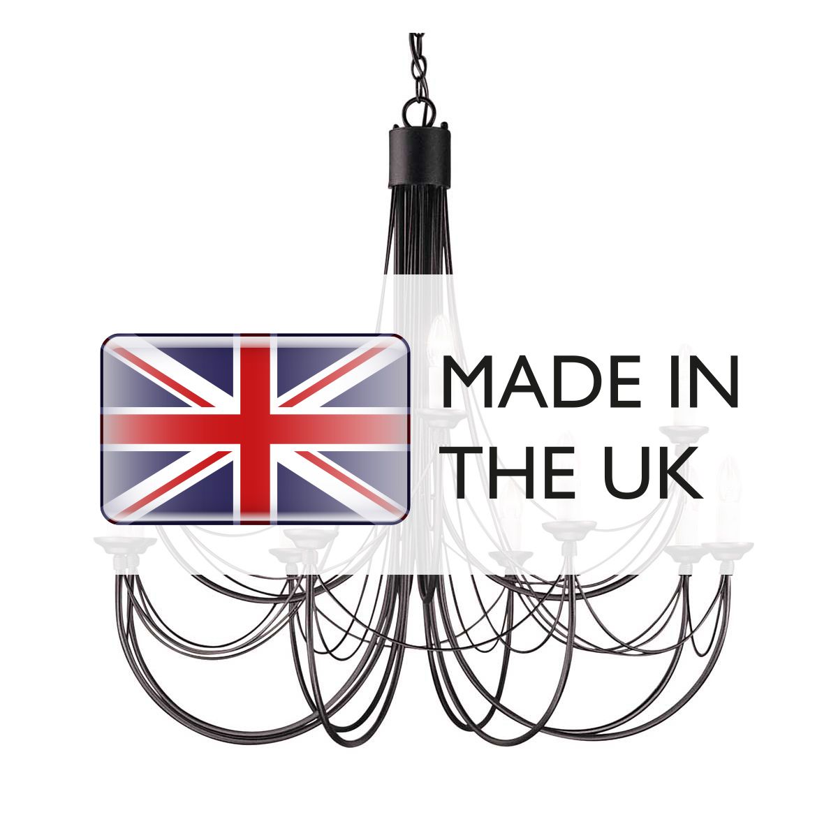 Elstead Carisbrooke 12 Light Chandelier - Black