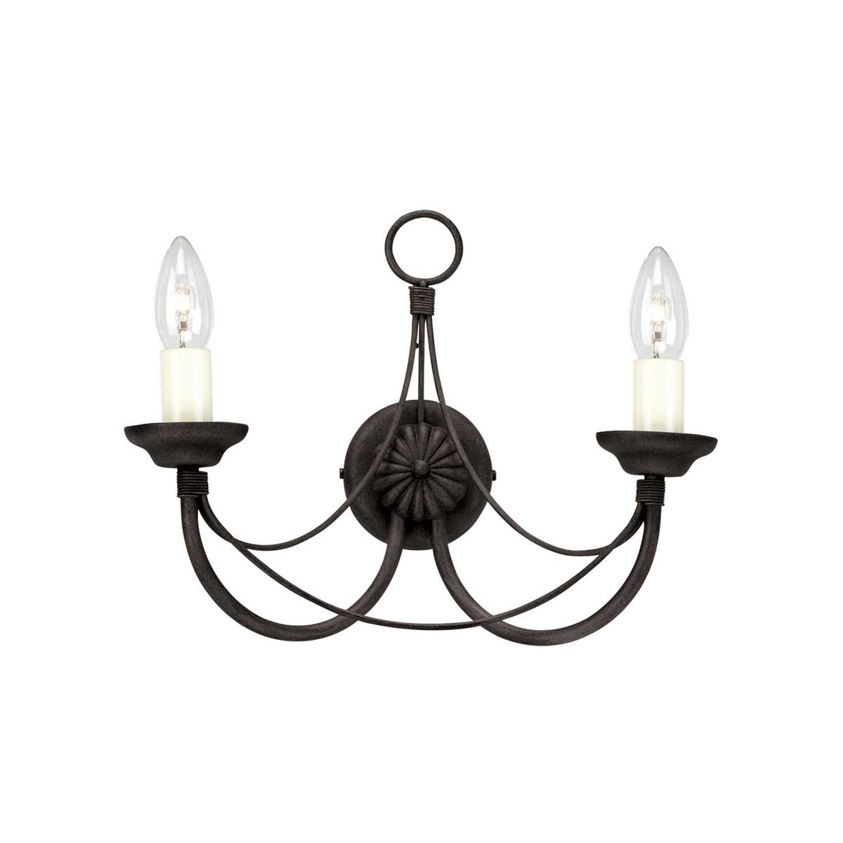 Elstead Carisbrooke 2 Light Wall Light - Black