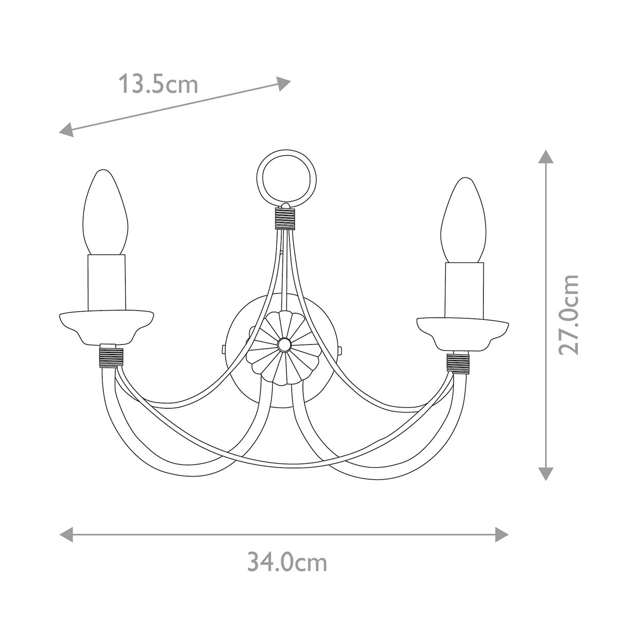 Elstead Carisbrooke 2 Light Wall Light - Black