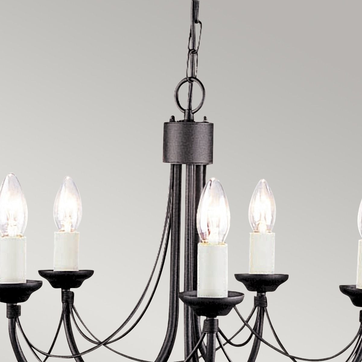 Elstead Carisbrooke 5 Light Chandelier - Black