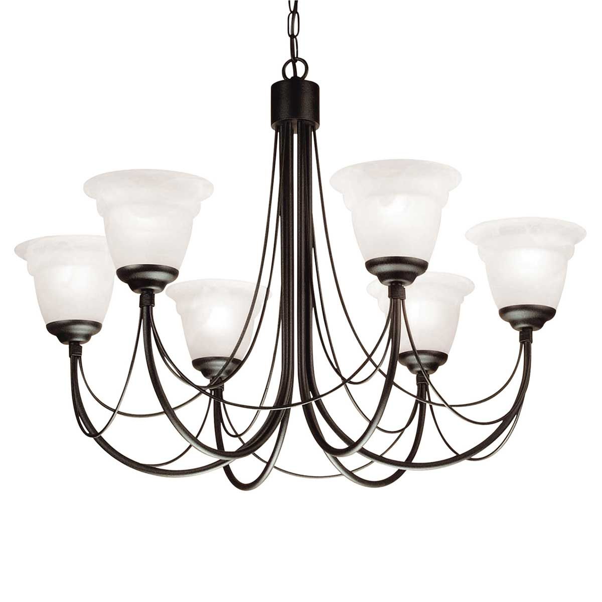 Elstead Carisbrooke 6 Light Chandelier - Black