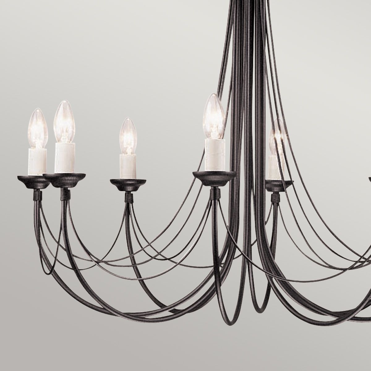 Elstead Carisbrooke 8 Light Chandelier - Black