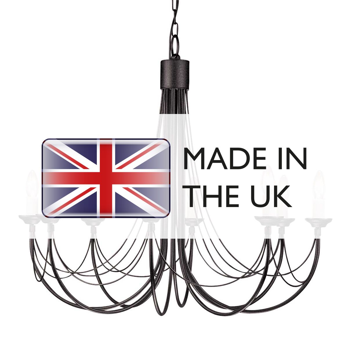 Elstead Carisbrooke 8 Light Chandelier - Black