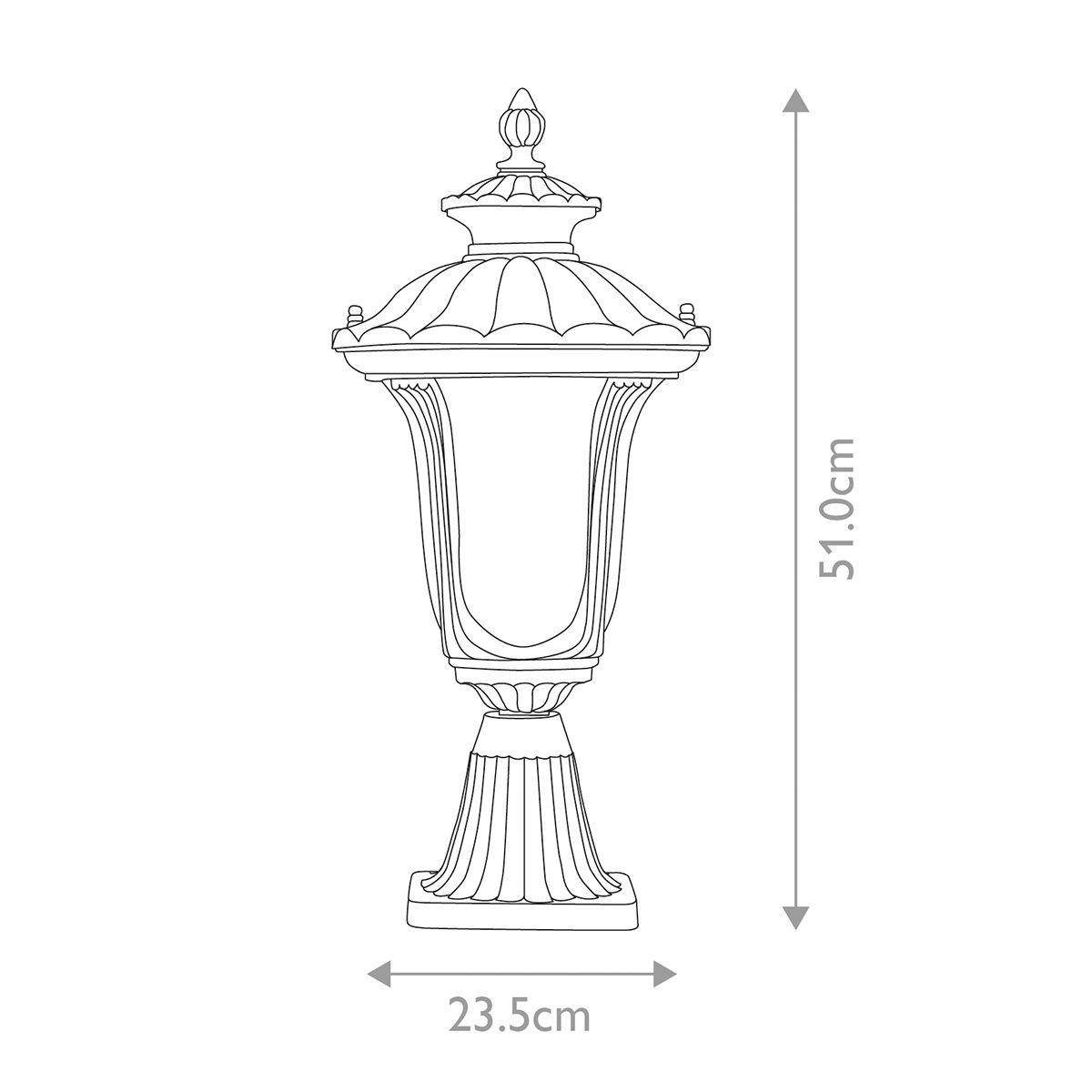 Elstead Chicago Single Small Pedestal Lantern - Textured Black