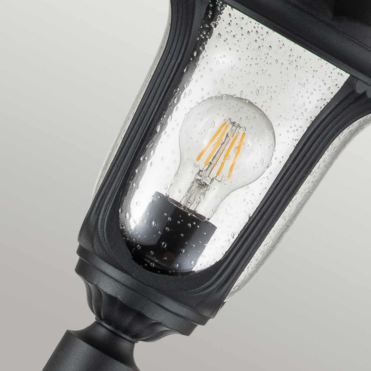 Elstead Chicago Single Small Pillar Lantern - Textured Black