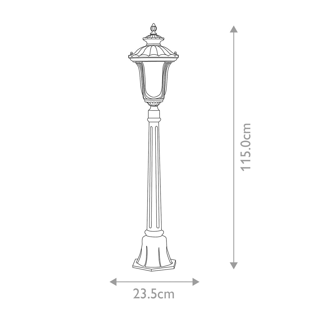 Elstead Chicago Single Small Pillar Lantern - Textured Black