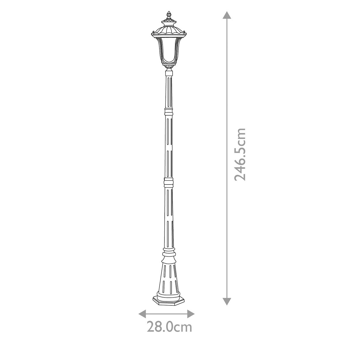 Elstead Chicago Single Single Head Lamp Post - Textured Black